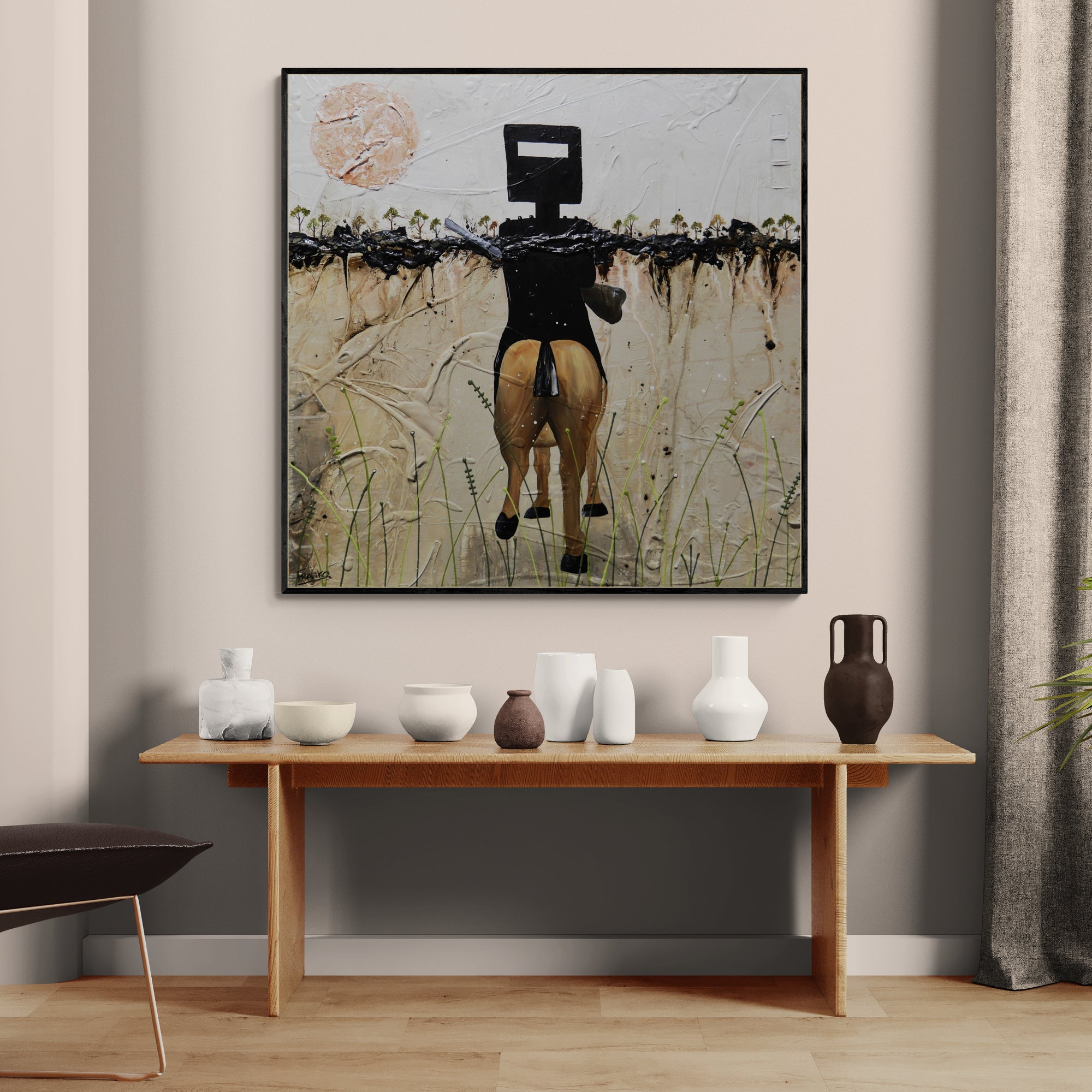 Neutral Ned 120cm x 120cm Australiana Textured Abstract Painting