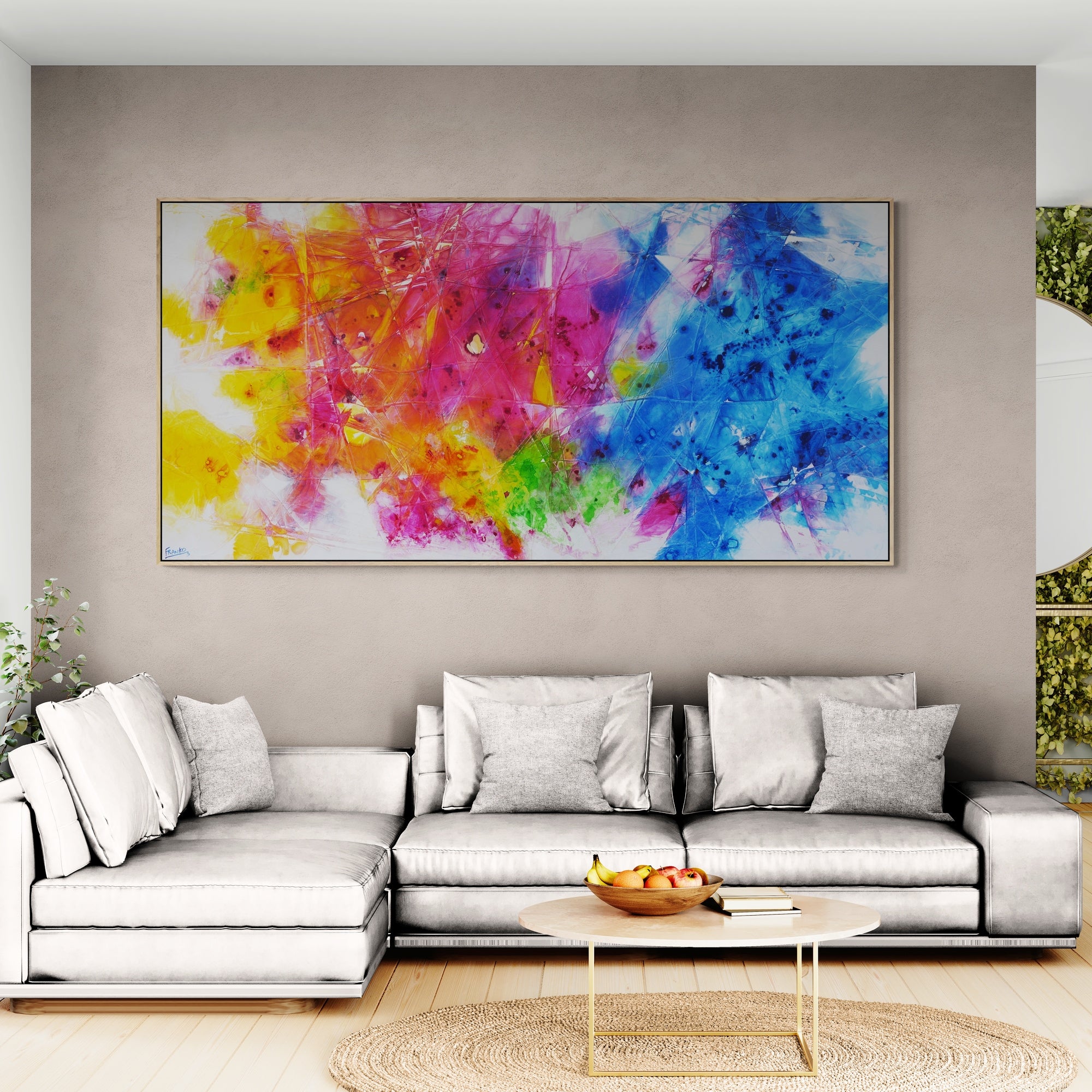 Colour Diffusion 240cm x 120cm Textured Abstract Painting-Abstract-[Franko_Artist]-[Australian_artist]-[Gold_Coast]-[Brisbane]-[modern]-[contemporary]-[original]-[Large_artwork]-[The_Block]-[Dream_Homes]-[ideas]-[Grand_Designs]-[Art_Lover]-Franklin Art Studio