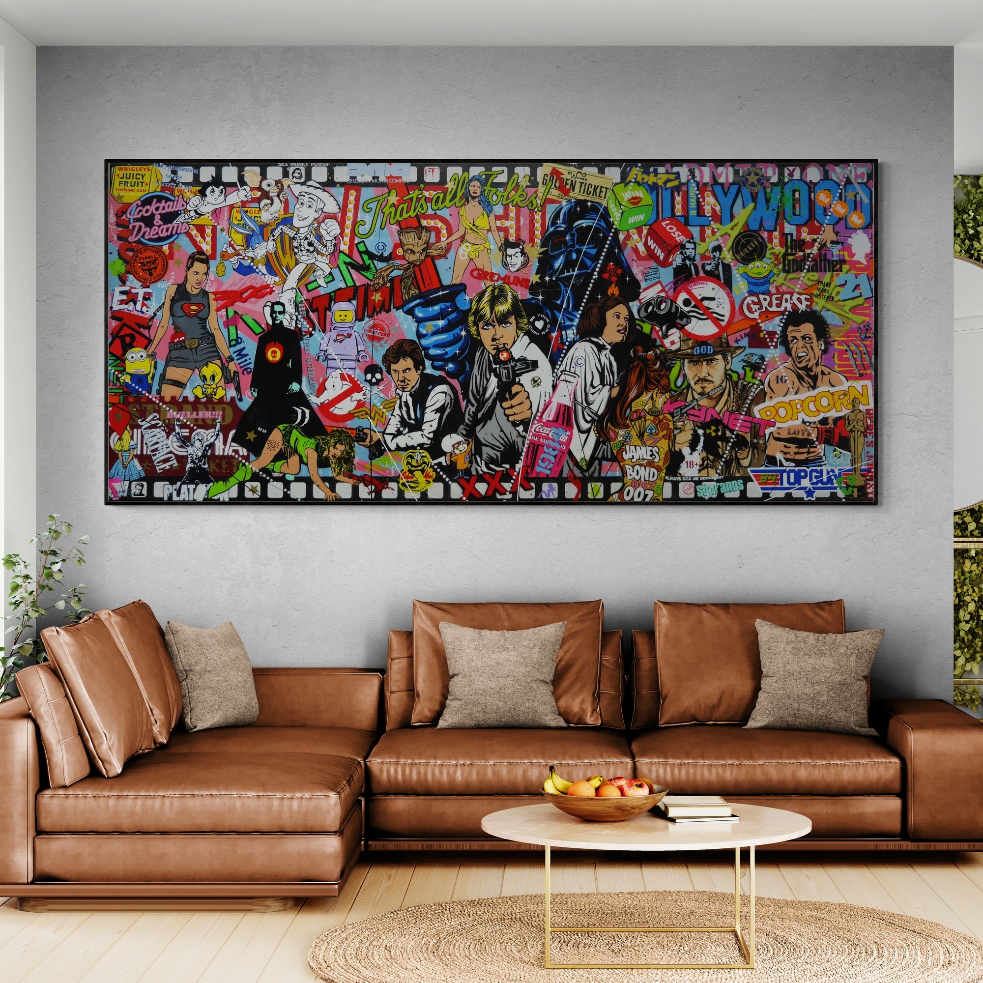 Cinematica Maxed 270cm x 120cm Textured Urban Pop Art Painting-Urban Pop Art-[Franko_Artist]-[Australian_artist]-[Gold_Coast]-[Brisbane]-[modern]-[contemporary]-[original]-[Large_artwork]-[The_Block]-[Dream_Homes]-[ideas]-[Grand_Designs]-[Art_Lover]-Franklin Art Studio