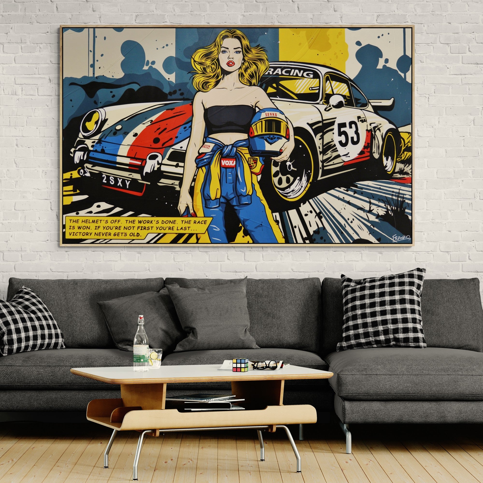 If You're Not First... 160cm x 100cm Porsche Classic Pop Art Painting