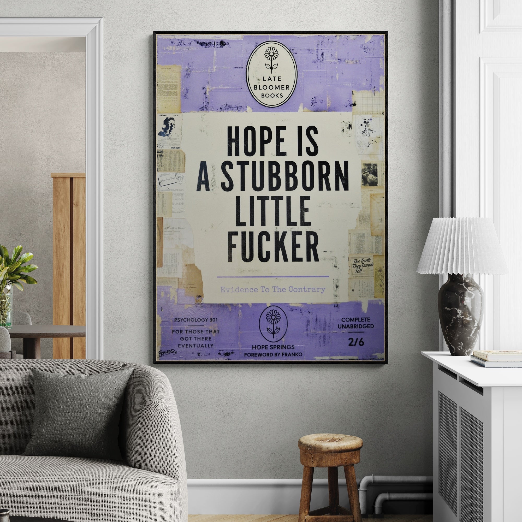 Late Bloomer Psychology 21 100cm x 140cm Urban Pop Book Club Painting