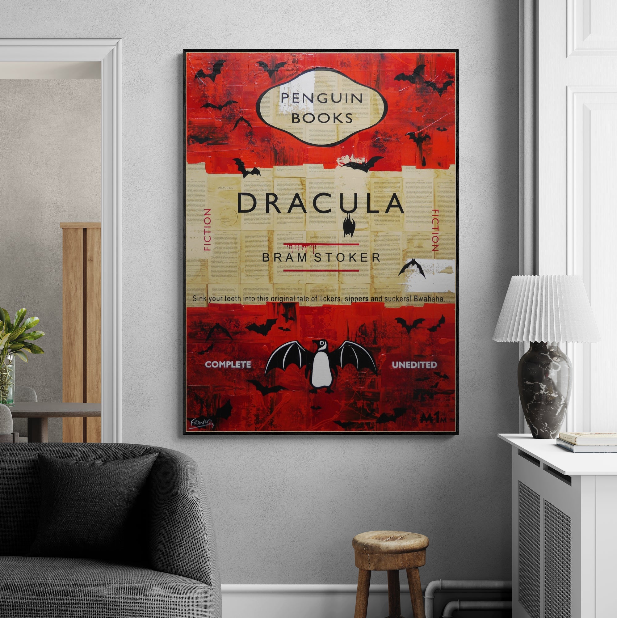 Sink your teeth 100cm x 140cm Dracula Urban Pop Book Club Painting