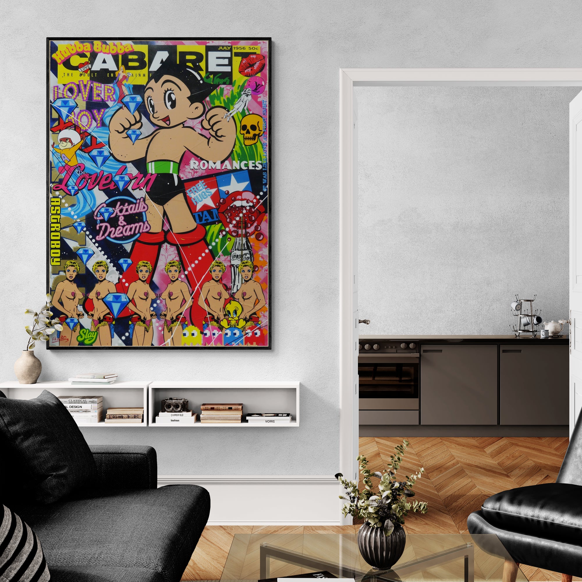 Cabaret Astro 140cm x 100cm Textured Urban Pop Art Painting (SOLD)
