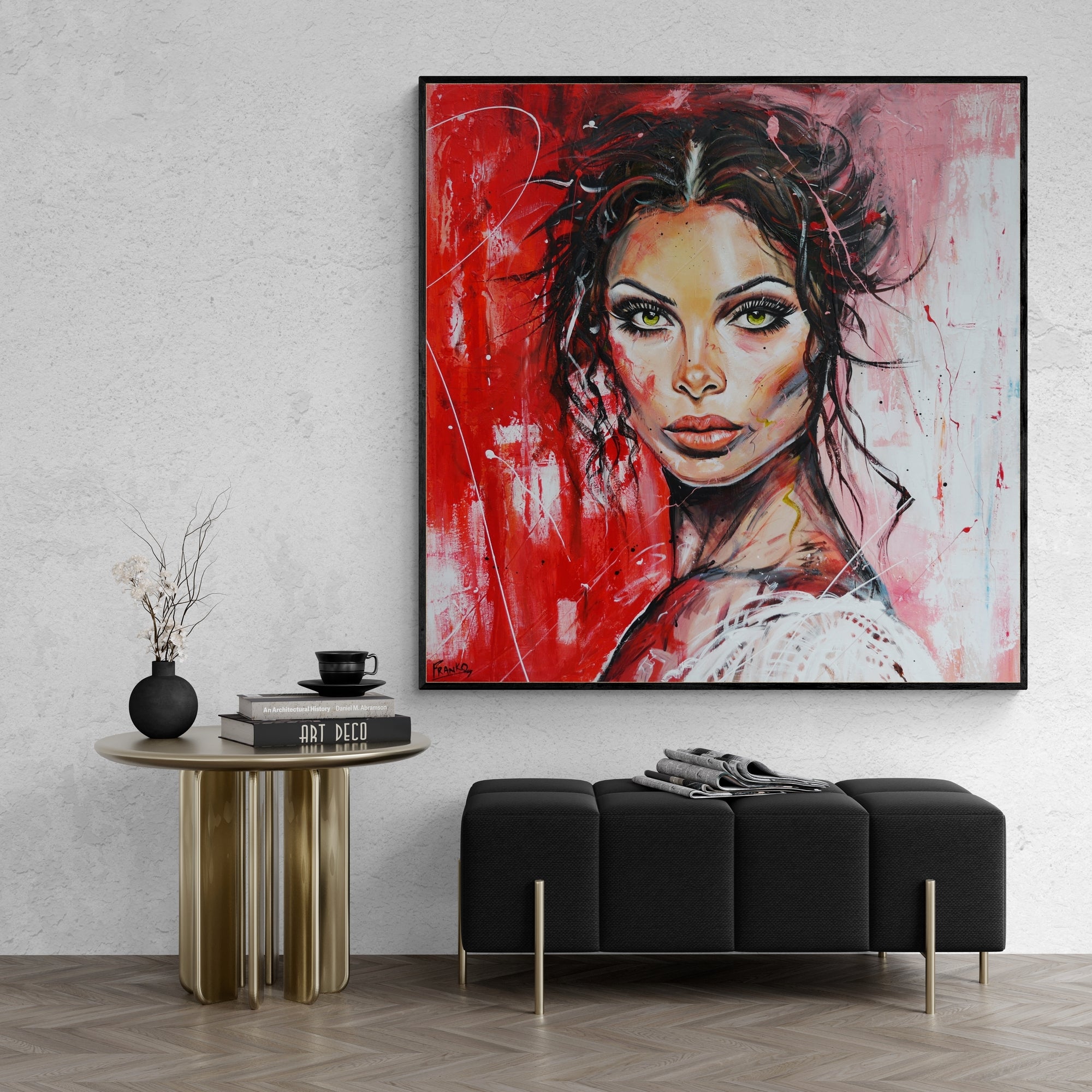 update alt-text with template Lime Scarlett 120cm x 120cm Brave and Beautiful Abstract Framed Textured Painting-people-[Franko_Artist]-[The_Block]-[Dream_Homes]-[ideas]- [Grand_Designs]-Franklin Art Studio