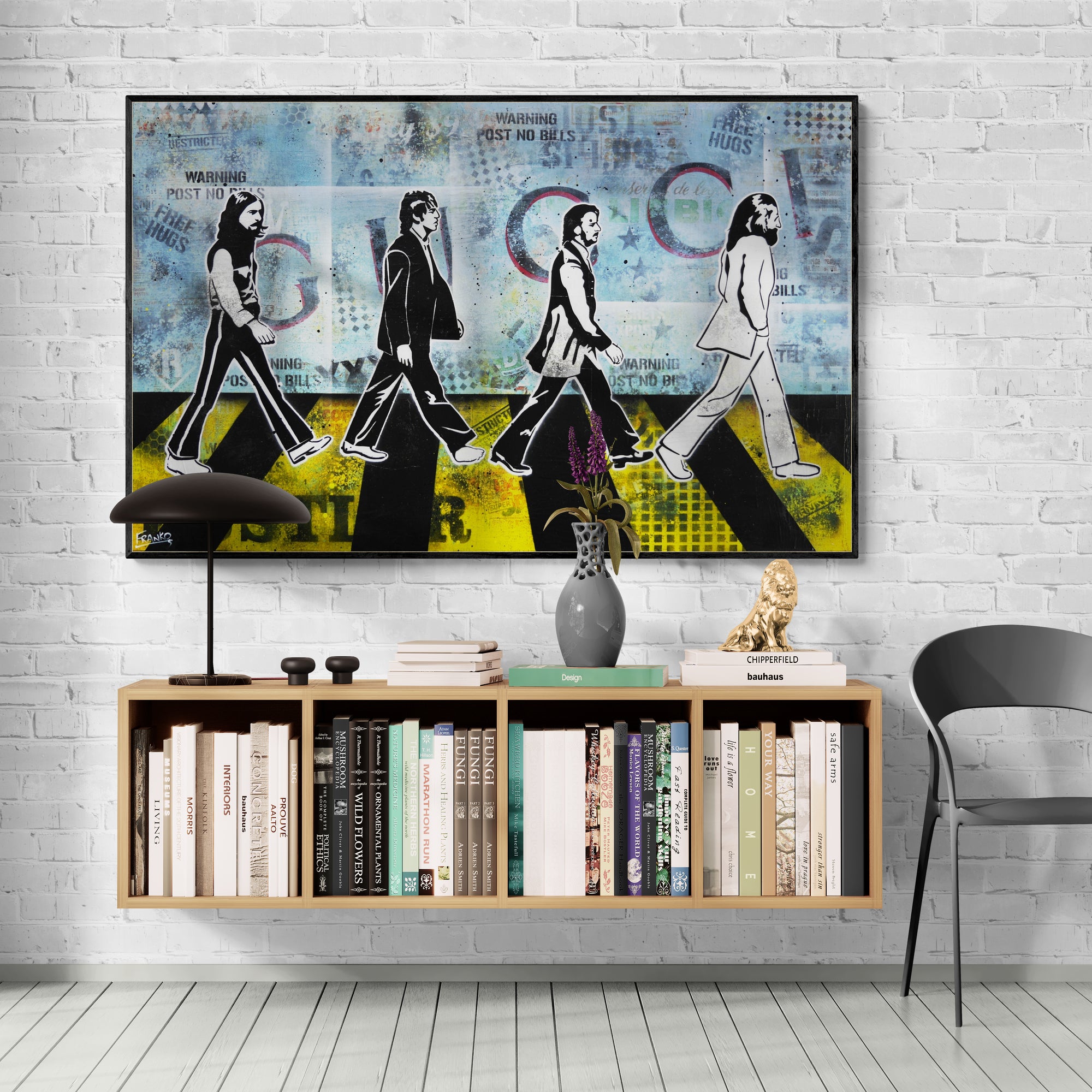 Abbey Road 160cm x 100cm Beatles Textured Urban Pop Art Painting (SOLD)-Urban Pop Art-[Franko_Artist]-[Australian_artist]-[Gold_Coast]-[Brisbane]-[modern]-[contemporary]-[original]-[Large_artwork]-[The_Block]-[Dream_Homes]-[ideas]-[Grand_Designs]-[Art_Lover]-Franklin Art Studio