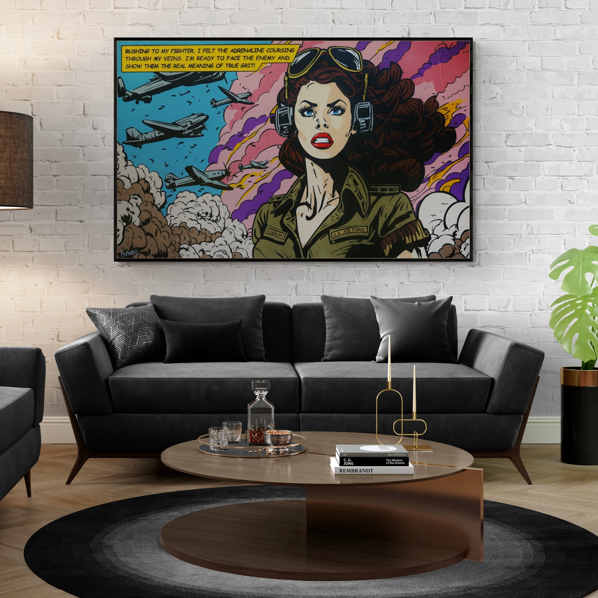 True Grit 160cm x 100cm Heroine Classic Pop Art Painting (SOLD)-Urban Pop Art-[Franko_Artist]-[Australian_artist]-[Gold_Coast]-[Brisbane]-[modern]-[contemporary]-[original]-[Large_artwork]-[The_Block]-[Dream_Homes]-[ideas]-[Grand_Designs]-[Art_Lover]-Franklin Art Studio