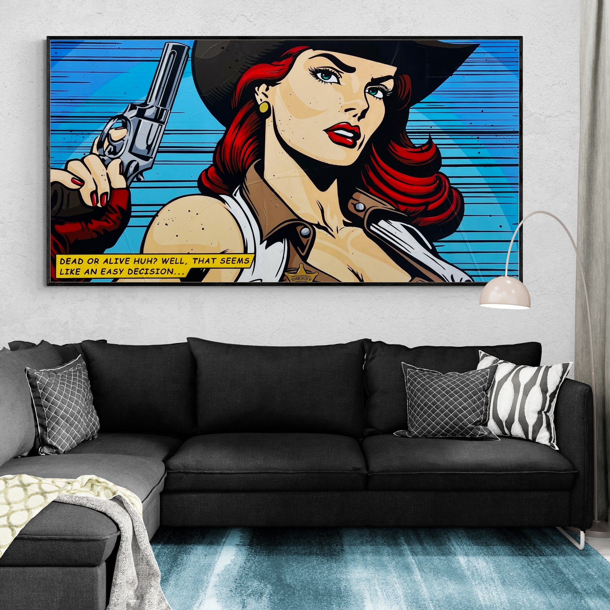 Cowgirls and Guns 190cm x 100cm Classic Pop Art Painting (SOLD)