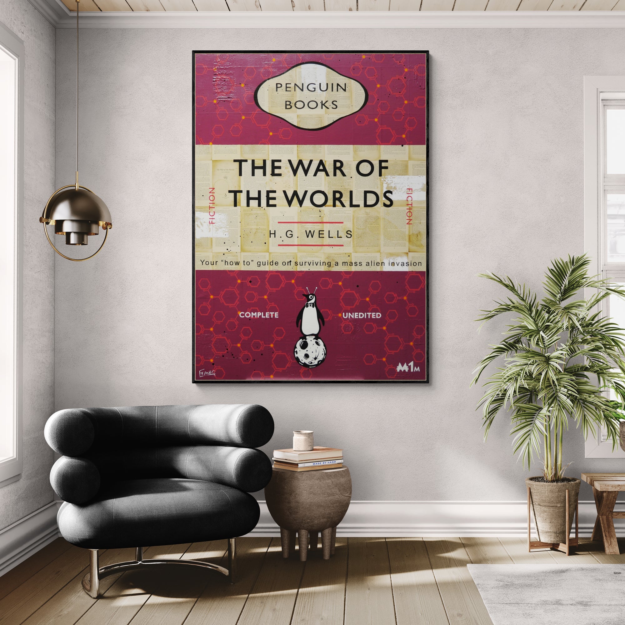 The Martians are coming 140cm x 100cm War of the Worlds Urban Pop Book Club Painting