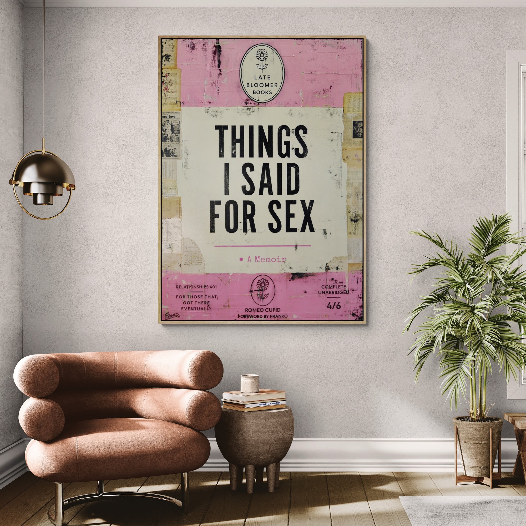 Late Bloomer Relationships 27 100cm x 140cm Urban Pop Book Club Painting