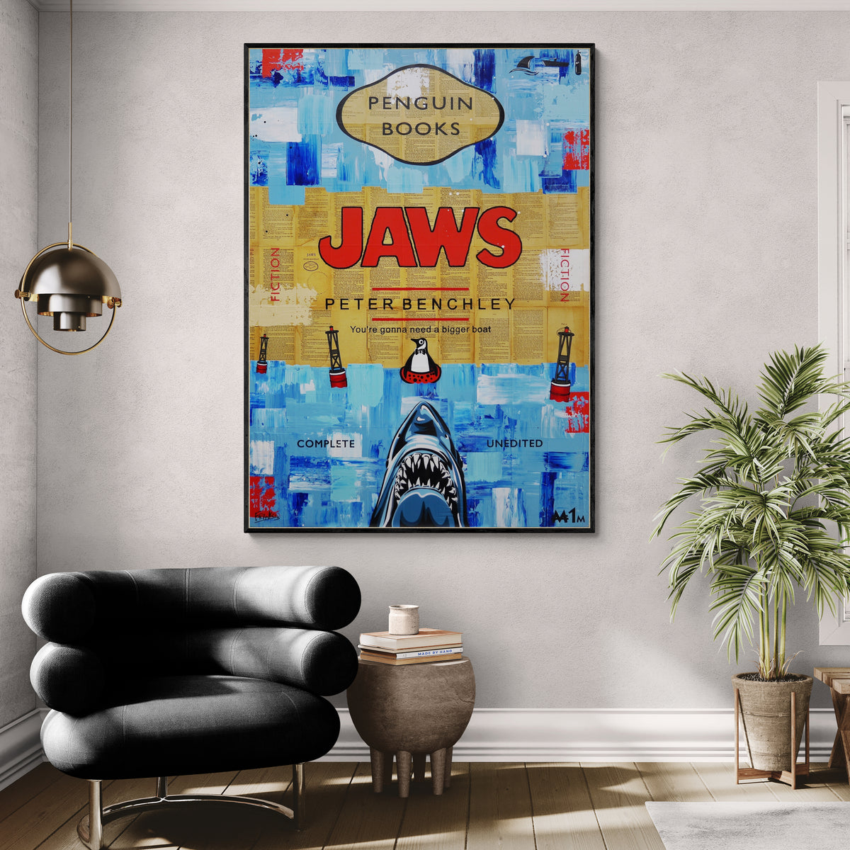 Sharks and Boats 140cm x 100cm Urban Pop Book Club Painting