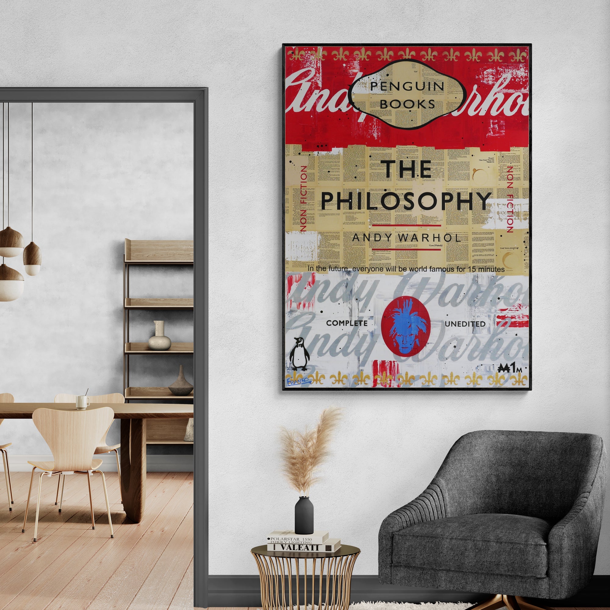 Andy 100cm x 140cm Urban Pop Book Club Painting-book club-[Franko_Artist]-[Australian_artist]-[Gold_Coast]-[Brisbane]-[modern]-[contemporary]-[original]-[Large_artwork]-[The_Block]-[Dream_Homes]-[ideas]-[Grand_Designs]-[Art_Lover]-Franklin Art Studio