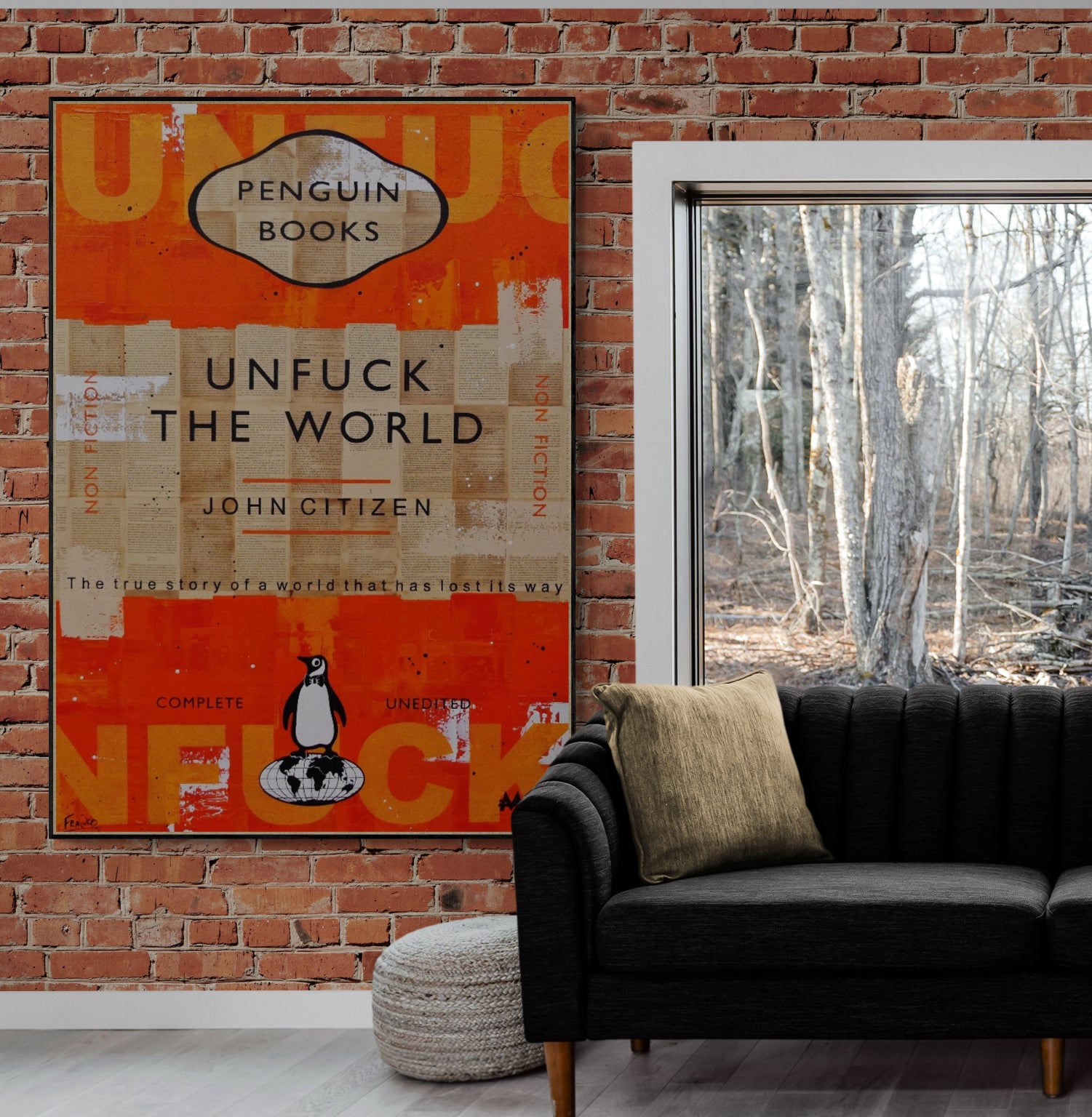 A Global Issue 140cm x 100cm The World Urban Pop Book Club Painting (SOLD)-book club-[Franko_Artist]-[The_Block]-[Dream_Homes]-[ideas]-[Grand_Designs]-[Art_Lover]-Franklin Art Studio