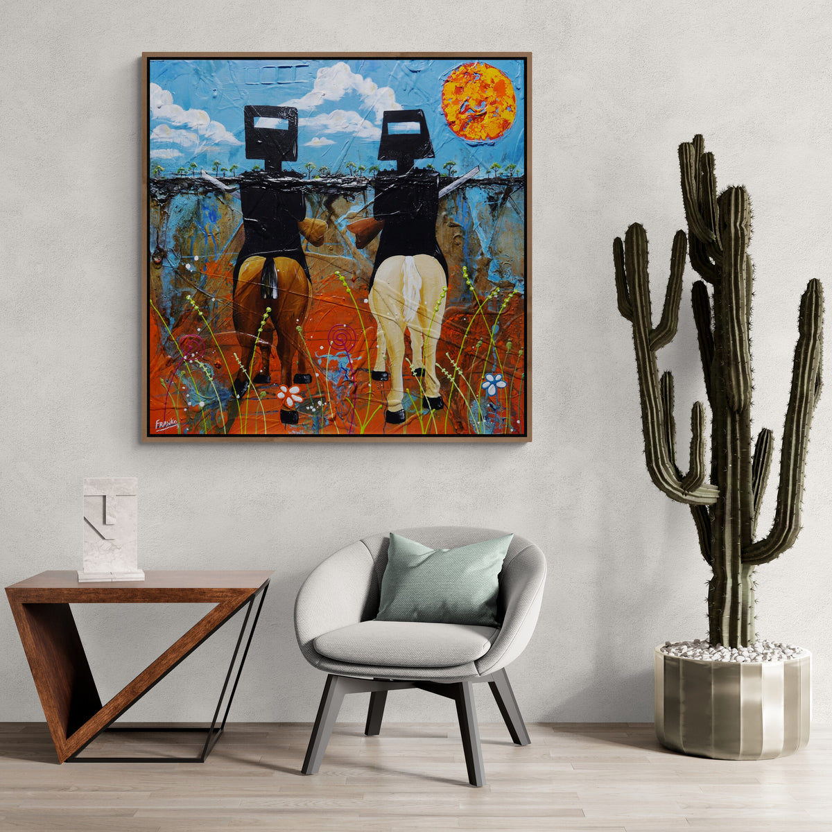 Bandit Bros 120cm x 120cm Australiana Textured Abstract Painting (SOLD)