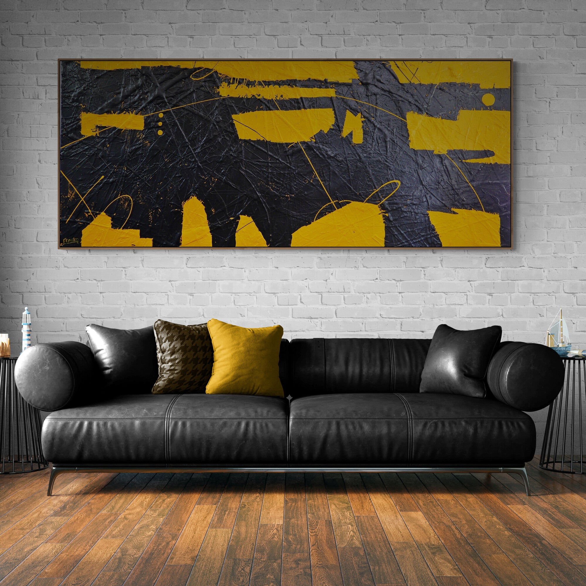 update alt-text with template (SOLD/HOLD HELEN) Golden Disclosure 240cm x 100cm BrightTextured Abstract Painting (SOLD/HOLD HELEN)-Abstract-[Franko_Artist]-[The_Block]-[Dream_Homes]-[ideas]- [Grand_Designs]-Franklin Art Studio