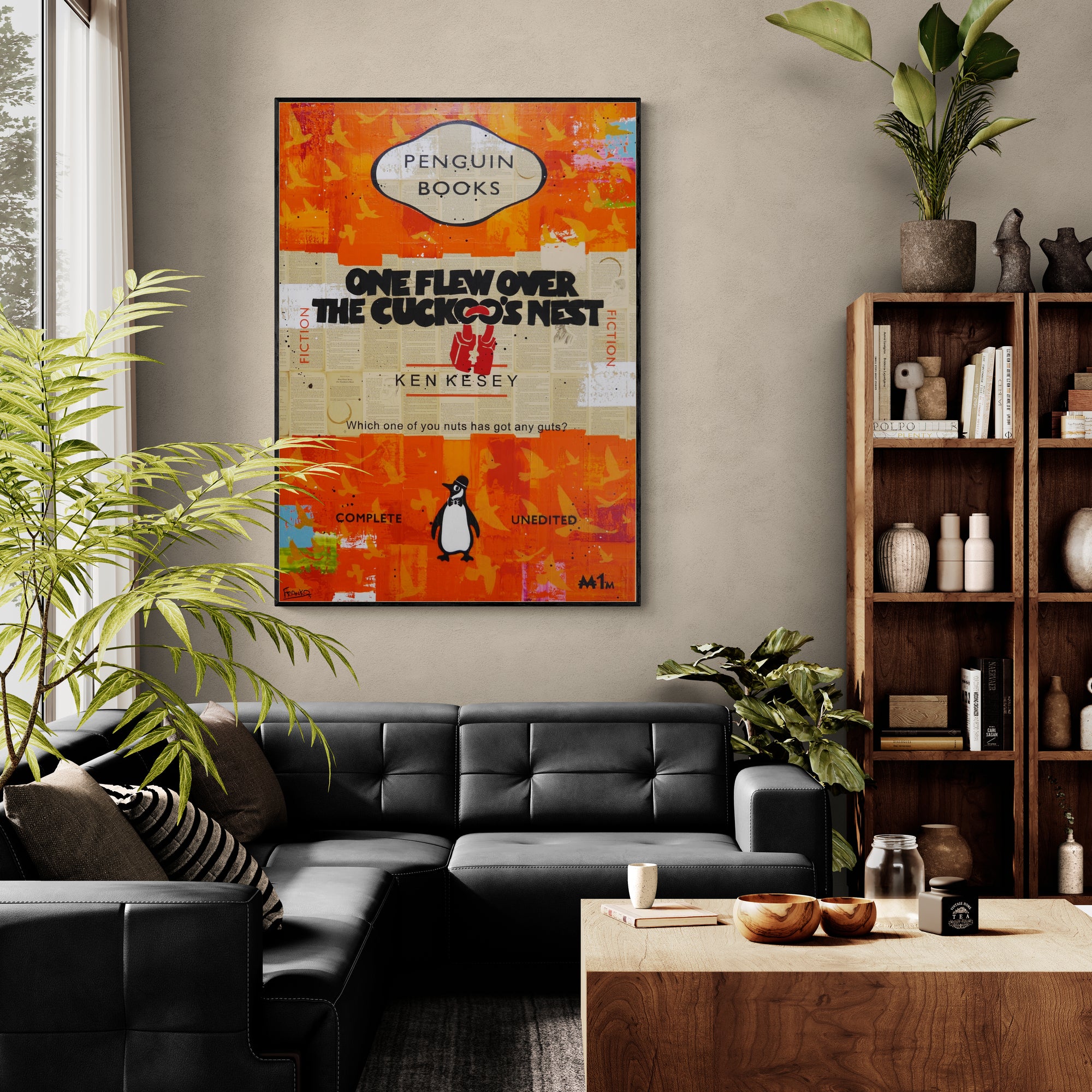 Cuckoo 100cm x 140cm Urban Pop Book Club Painting (SOLD)-book club-[Franko_Artist]-[The_Block]-[Dream_Homes]-[ideas]-[Grand_Designs]-[Art_Lover]-Franklin Art Studio