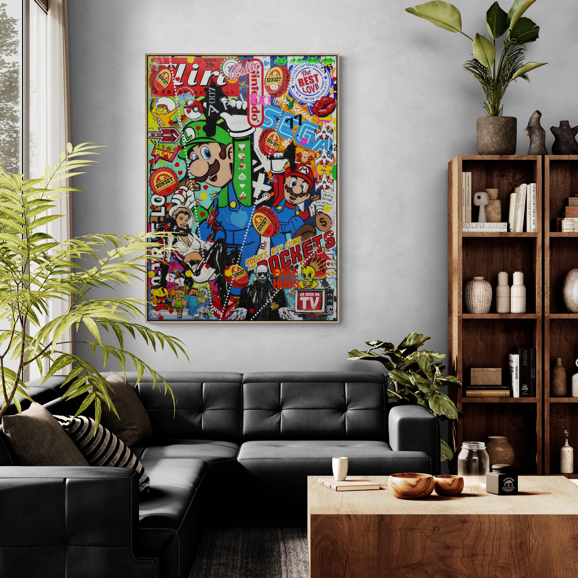 update alt-text with template Italian Bandits 100cm x 140cm Textured Urban Pop Art Painting (SOLD)-Urban Pop Art-[Franko_Artist]-[The_Block]-[Dream_Homes]-[ideas]- [Grand_Designs]-Franklin Art Studio