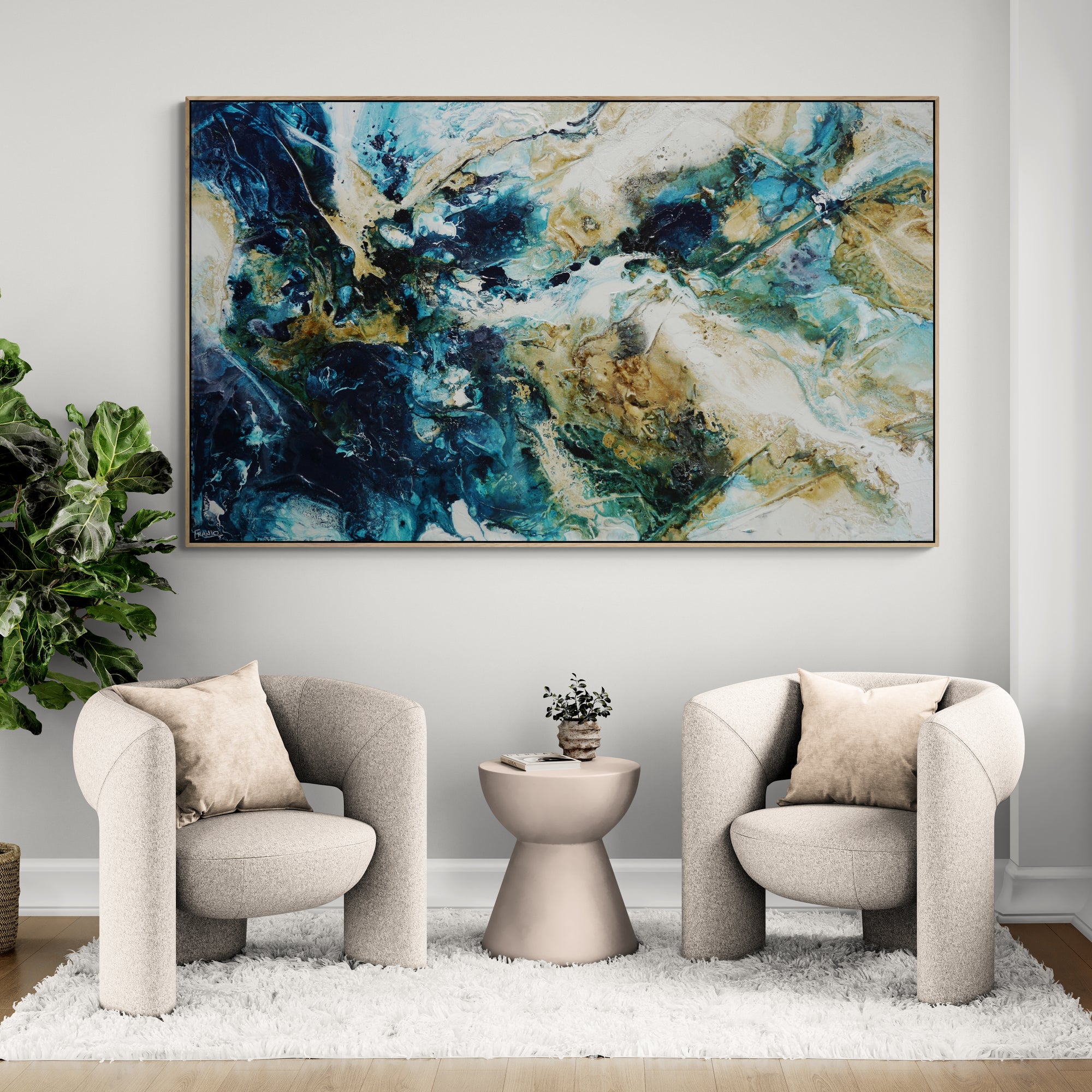 Smashed Southern 200cm x 120cm Textured Abstract Painting (SOLD)-Abstract-[Franko_Artist]-[The_Block]-[Dream_Homes]-[ideas]-[Grand_Designs]-[Art_Lover]-Franklin Art Studio