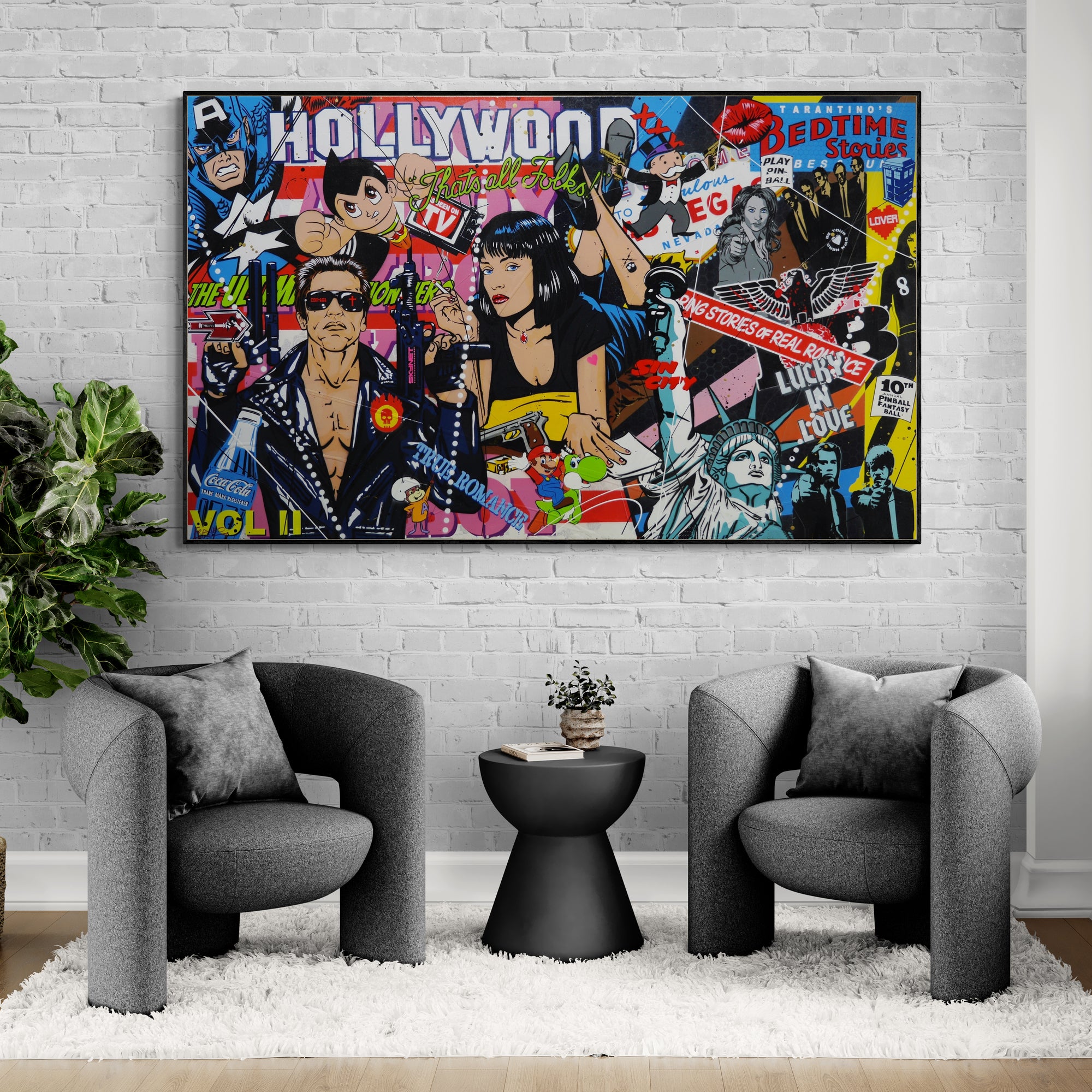 Bedtime Stories 200cm x 120cm Tarantino Textured Urban Pop Art Painting (SOLD)-Urban Pop Art-[Franko_Artist]-[Australian_artist]-[Gold_Coast]-[Brisbane]-[modern]-[contemporary]-[original]-[Large_artwork]-[The_Block]-[Dream_Homes]-[ideas]-[Grand_Designs]-[Art_Lover]-Franklin Art Studio