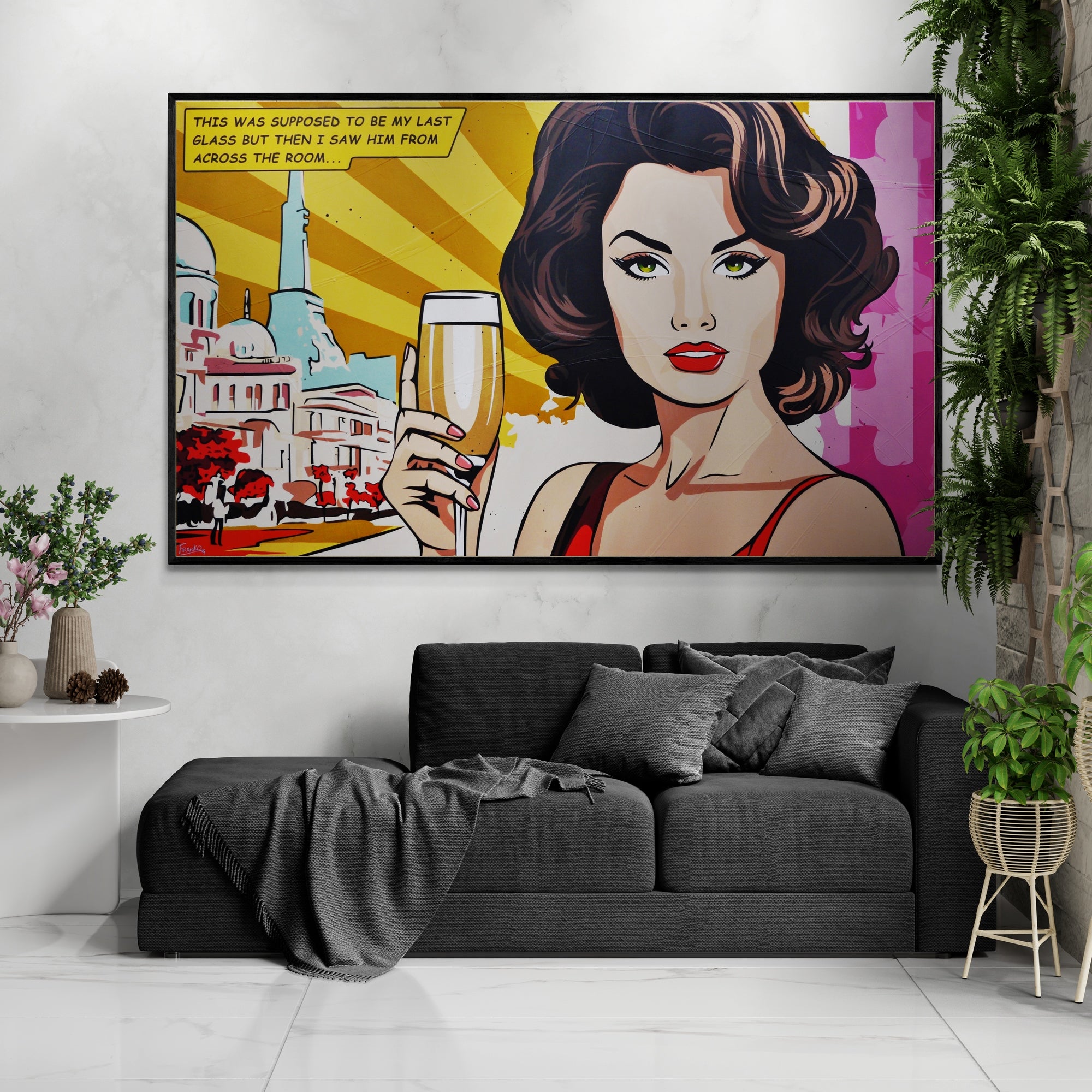 update alt-text with template My Last Glass 200cm x 120cm Romantic Textured Classic Pop Art Painting-Urban Pop Art-[Franko_Artist]-[The_Block]-[Dream_Homes]-[ideas]- [Grand_Designs]-Franklin Art Studio