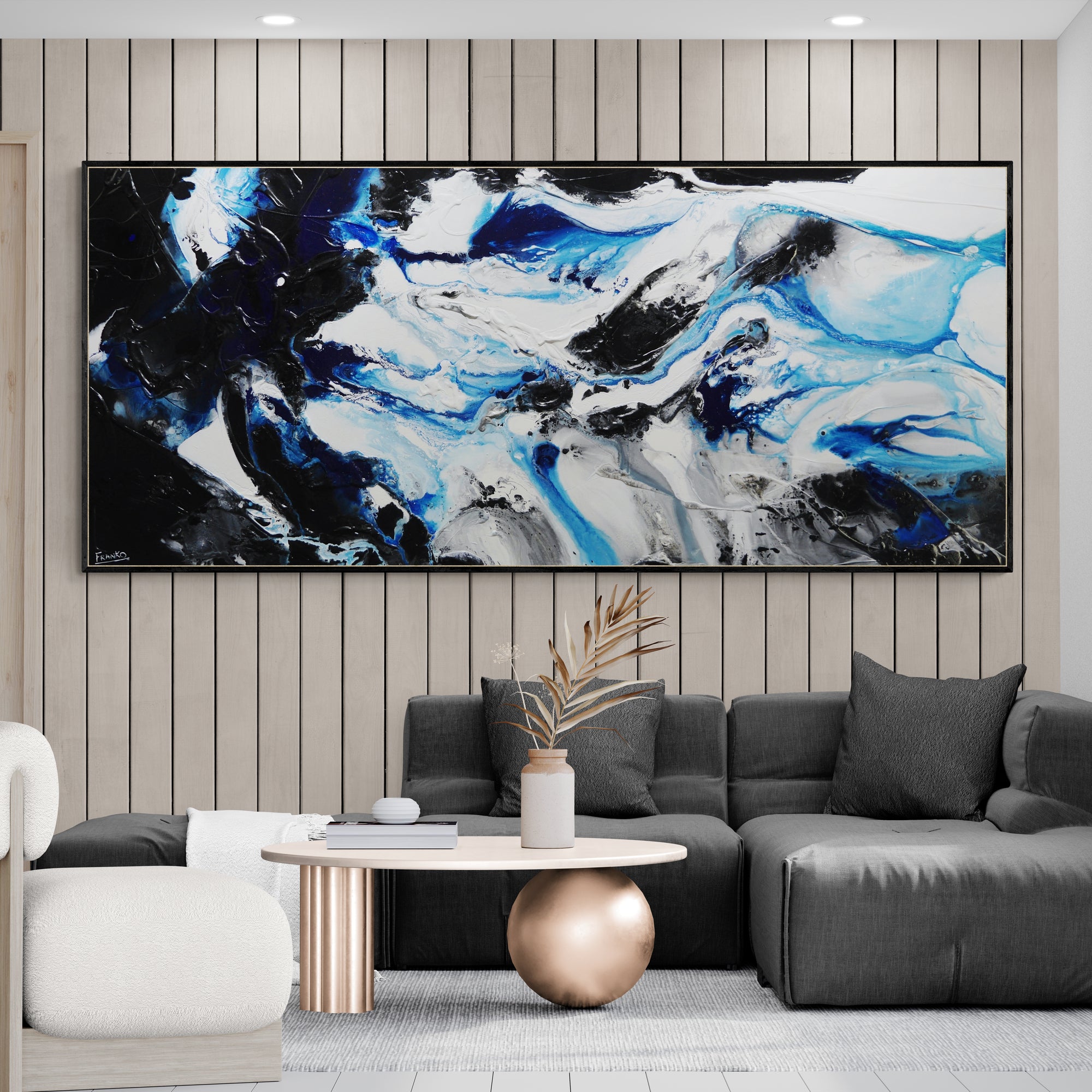 Cobalt Maximus 270cm x 120cm Textured Abstract Painting