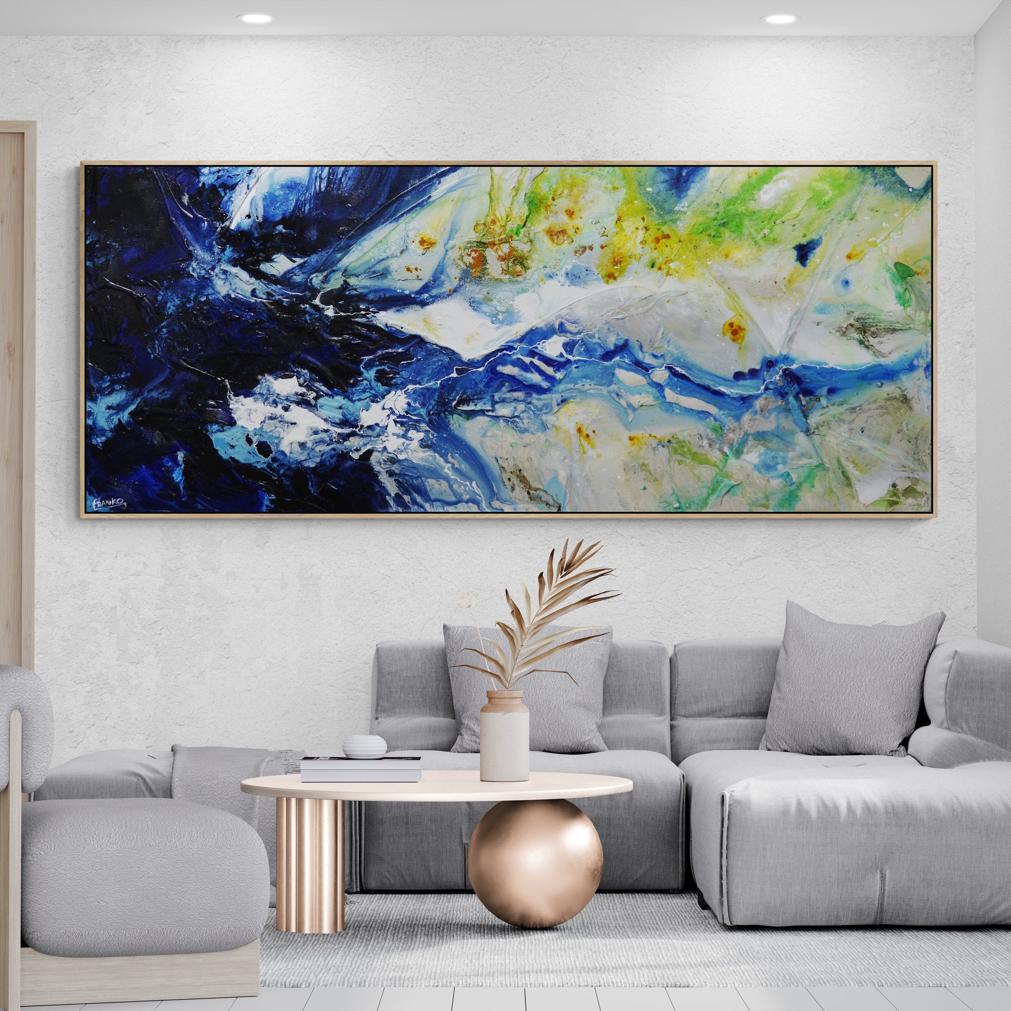 Natural Canopy 240cm x 100cm Textured Abstract Painting (SOLD)-Abstract-[Franko_Artist]-[Australian_artist]-[Gold_Coast]-[Brisbane]-[modern]-[contemporary]-[original]-[Large_artwork]-[The_Block]-[Dream_Homes]-[ideas]-[Grand_Designs]-[Art_Lover]-Franklin Art Studio