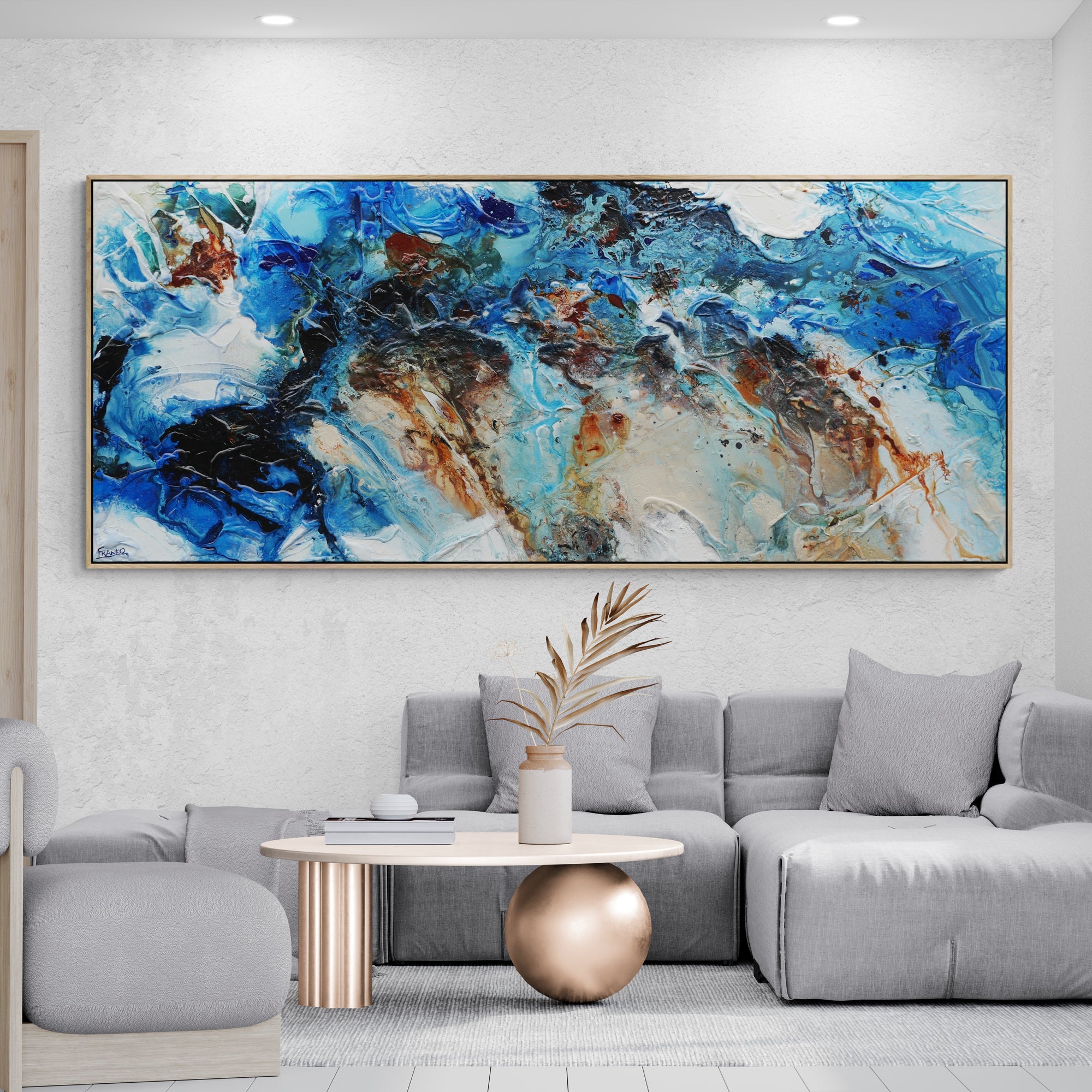 The Blu 240cm x 100cm Textured Abstract Painting (SOLD)-Abstract-[Franko_Artist]-[Australian_artist]-[Gold_Coast]-[Brisbane]-[modern]-[contemporary]-[original]-[Large_artwork]-[The_Block]-[Dream_Homes]-[ideas]-[Grand_Designs]-[Art_Lover]-Franklin Art Studio