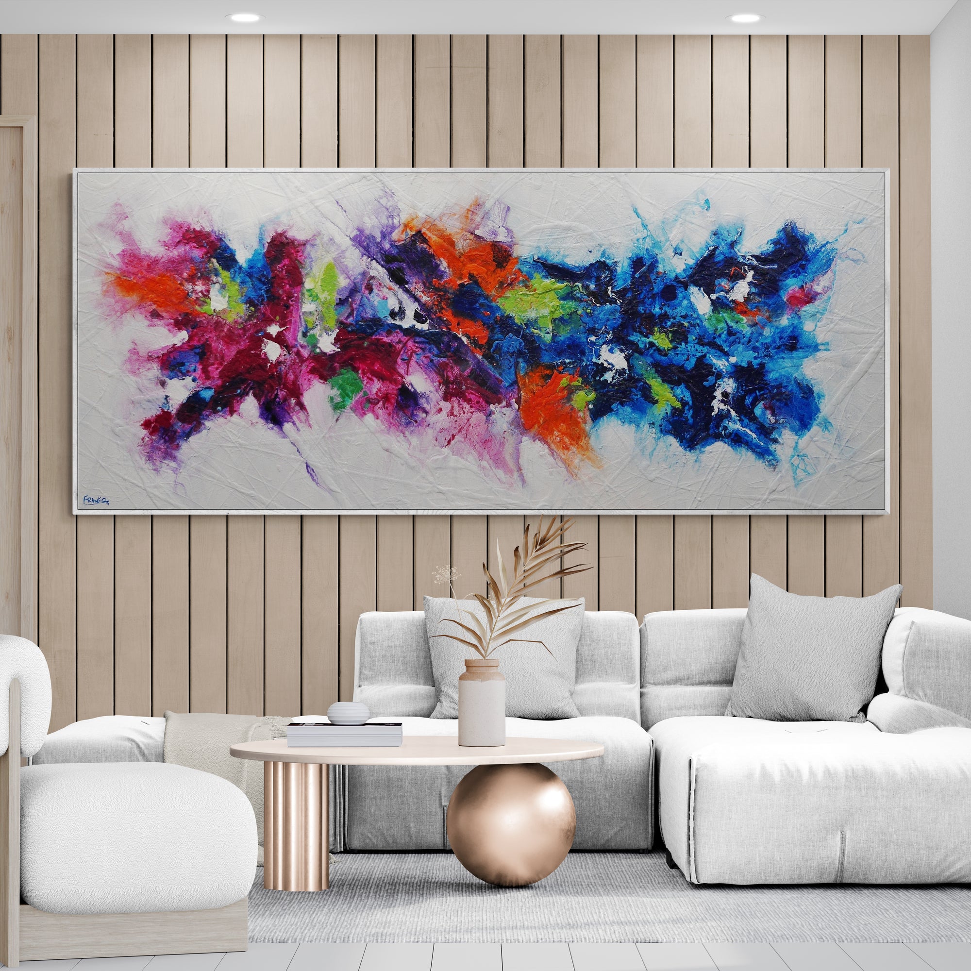 Organic Bouquet 240cm x 100cm Colourful Textured Abstract Painting (SOLD)-Abstract-[Franko_Artist]-[Australian_artist]-[Gold_Coast]-[Brisbane]-[modern]-[contemporary]-[original]-[Large_artwork]-[The_Block]-[Dream_Homes]-[ideas]-[Grand_Designs]-[Art_Lover]-Franklin Art Studio