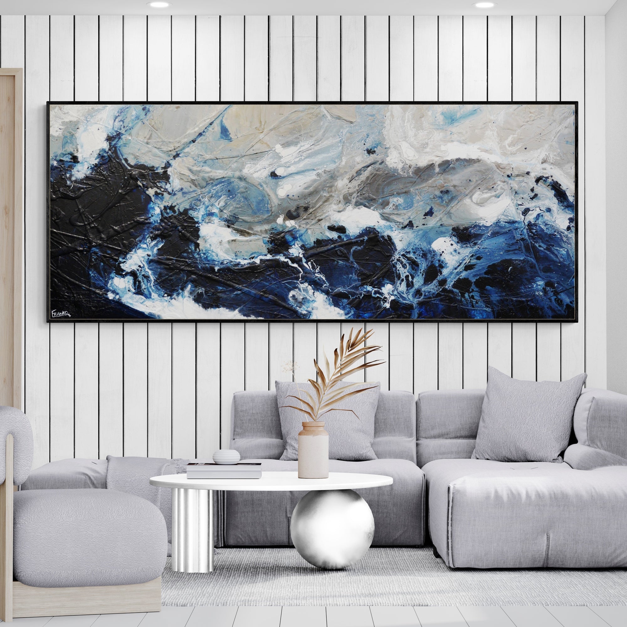 Midnight Mafia 240cm x 100cm Textured Abstract Painting (SOLD)-Abstract-[Franko_Artist]-[Australian_artist]-[Gold_Coast]-[Brisbane]-[modern]-[contemporary]-[original]-[Large_artwork]-[The_Block]-[Dream_Homes]-[ideas]-[Grand_Designs]-[Art_Lover]-Franklin Art Studio