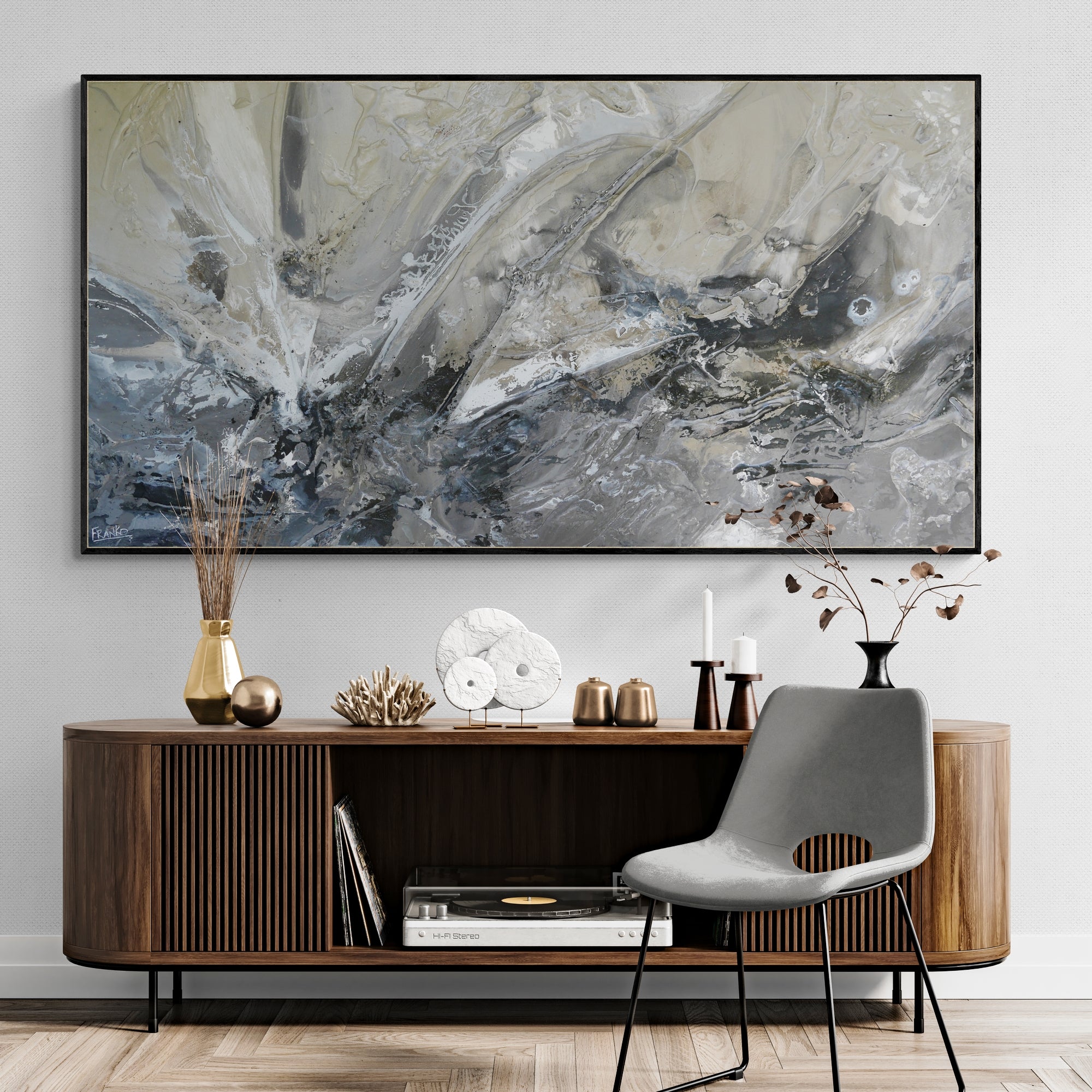 Raw Coffee 190cm x 100cm Textured Abstract Painting (SOLD)-Abstract-[Franko_Artist]-[The_Block]-[Dream_Homes]-[ideas]-[Grand_Designs]-[Art_Lover]-Franklin Art Studio