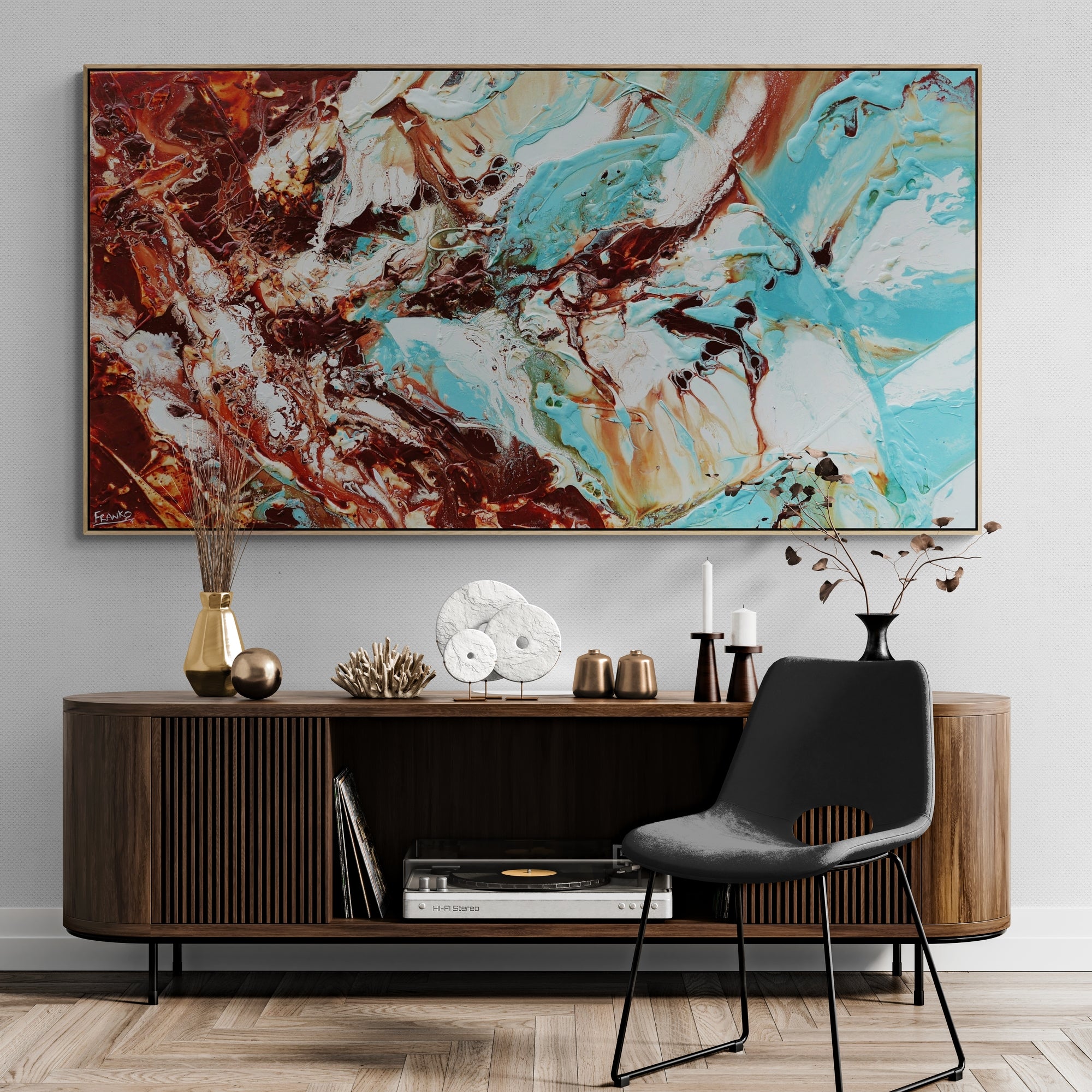 Altitude 190cm x 100cm Textured Abstract Painting (SOLD)-Abstract-[Franko_Artist]-[The_Block]-[Dream_Homes]-[ideas]-[Grand_Designs]-[Art_Lover]-Franklin Art Studio