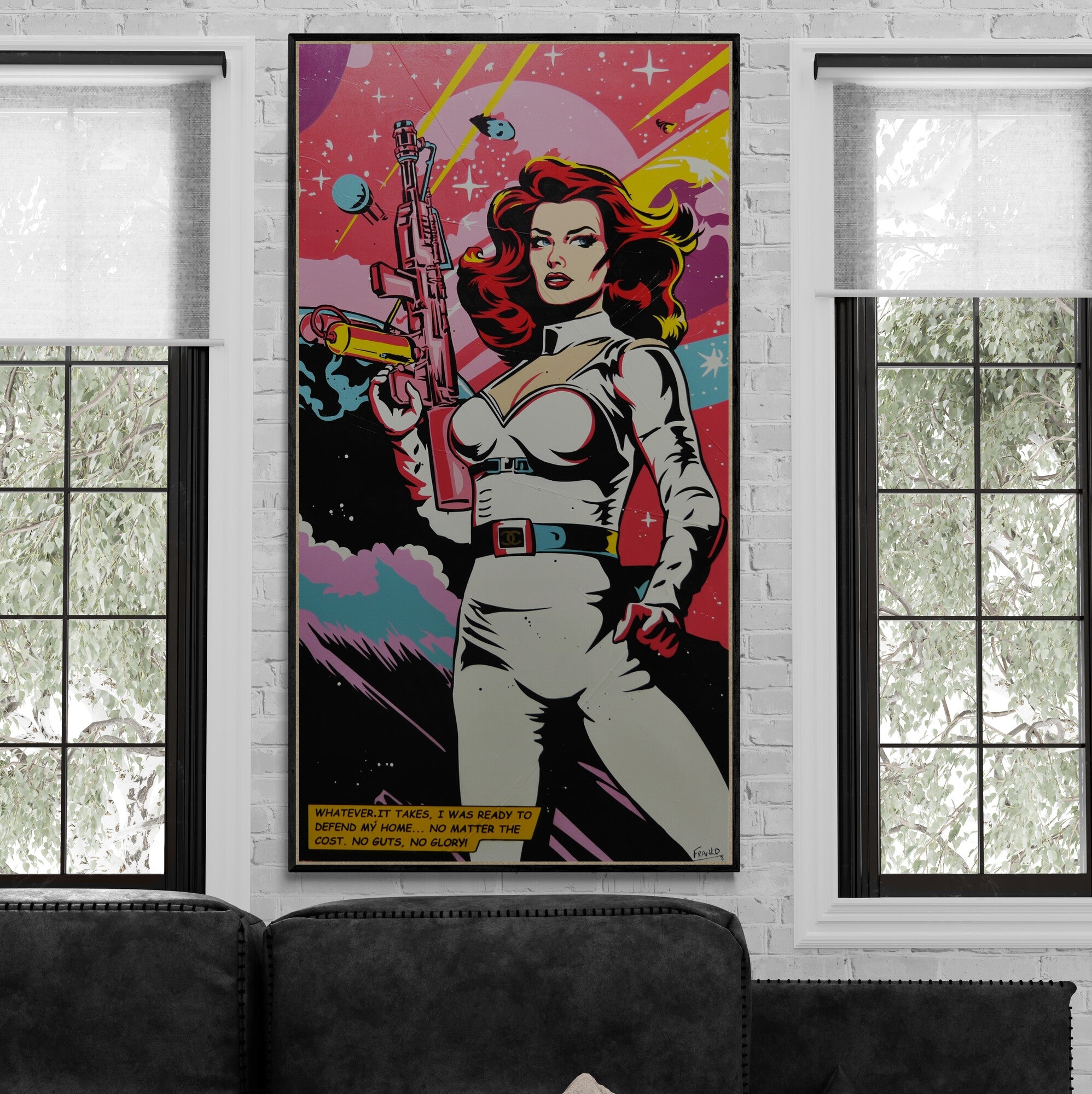 update alt-text with template Interstellar Diva 190cm x 100cm Textured Space Ranger Classic Pop Art Painting-Urban Pop Art-[Franko_Artist]-[The_Block]-[Dream_Homes]-[ideas]- [Grand_Designs]-Franklin Art Studio