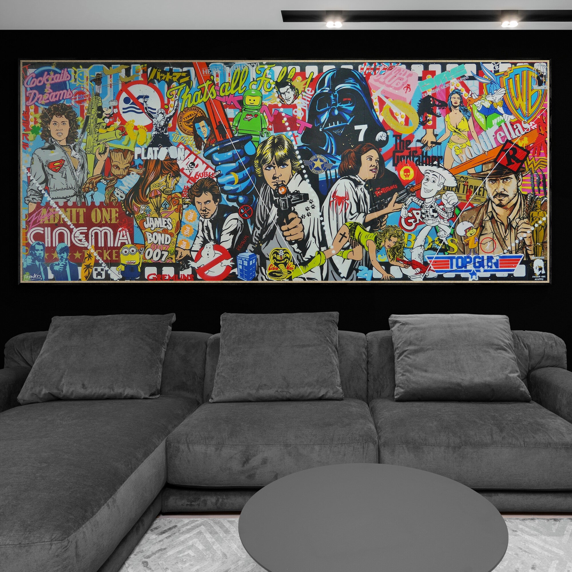 Cinema Gold 240cm x 100cm Iconic Textured Urban Pop Art Painting (SOLD)