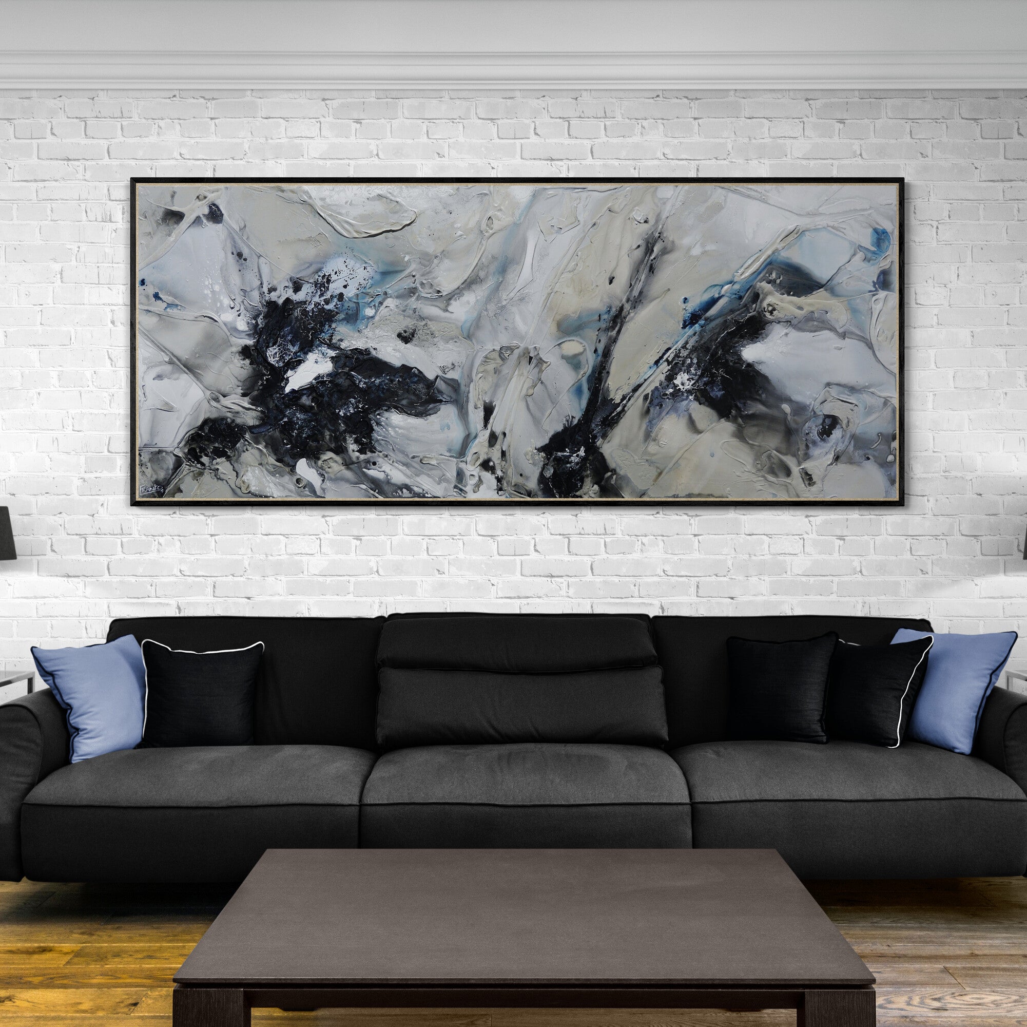 Shadows 240cm x 100cm Textured Abstract Painting-Abstract-[Franko_Artist]-[Australian_artist]-[Gold_Coast]-[Brisbane]-[modern]-[contemporary]-[original]-[Large_artwork]-[The_Block]-[Dream_Homes]-[ideas]-[Grand_Designs]-[Art_Lover]-Franklin Art Studio