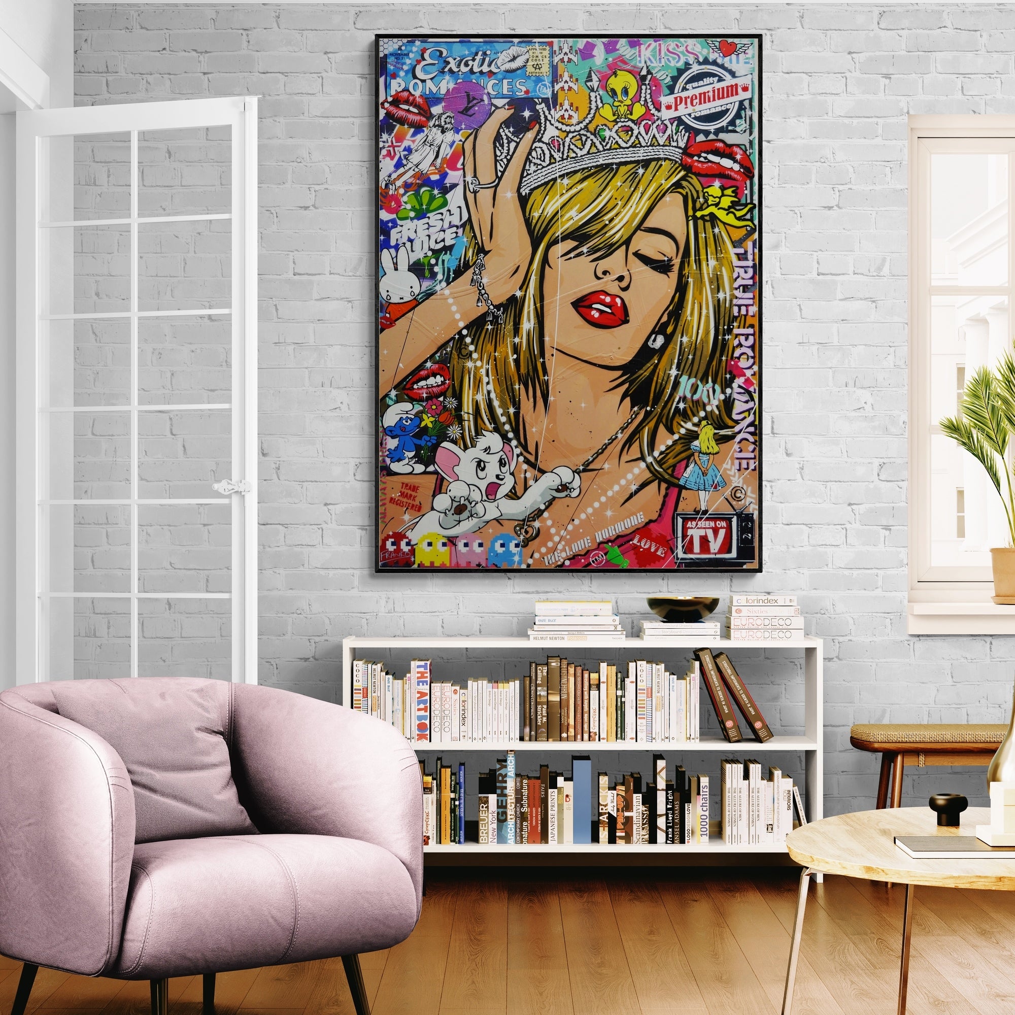 Beauty Queen 140cm x 100cm Textured Urban Pop Art Painting-Urban Pop Art-[Franko_Artist]-[Australian_artist]-[Gold_Coast]-[Brisbane]-[modern]-[contemporary]-[original]-[Large_artwork]-[The_Block]-[Dream_Homes]-[ideas]-[Grand_Designs]-[Art_Lover]-Franklin Art Studio