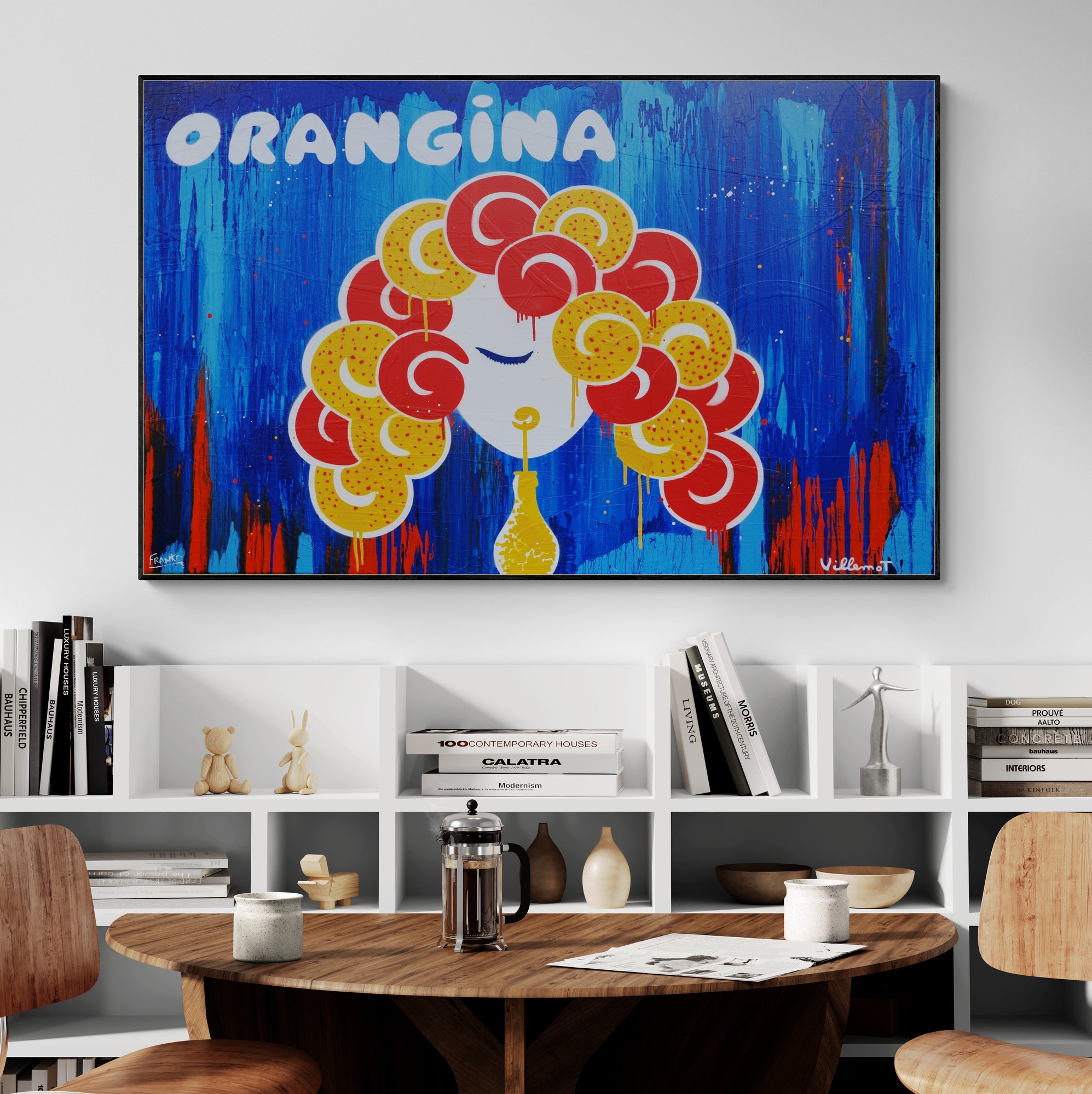 Spring Orangina 160cm x 100cm Textured Urban Pop Art Painting (SOLD)-Urban Pop Art-[Franko_Artist]-[Australian_artist]-[Gold_Coast]-[Brisbane]-[modern]-[contemporary]-[original]-[Large_artwork]-[The_Block]-[Dream_Homes]-[ideas]-[Grand_Designs]-[Art_Lover]-Franklin Art Studio