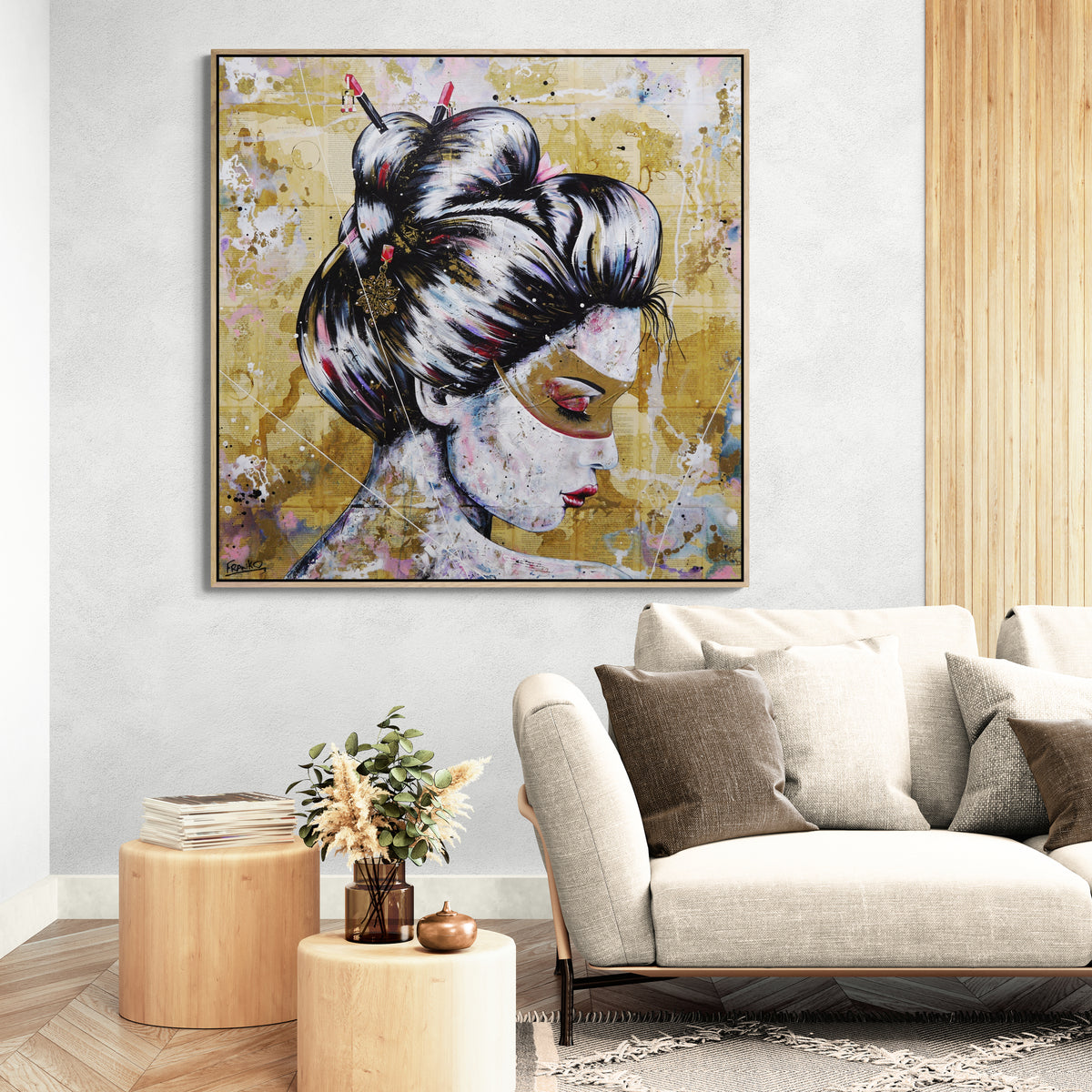 Murasaki 120cm x 120cm Geisha Abstract Realism Book Club Painting (SOLD)