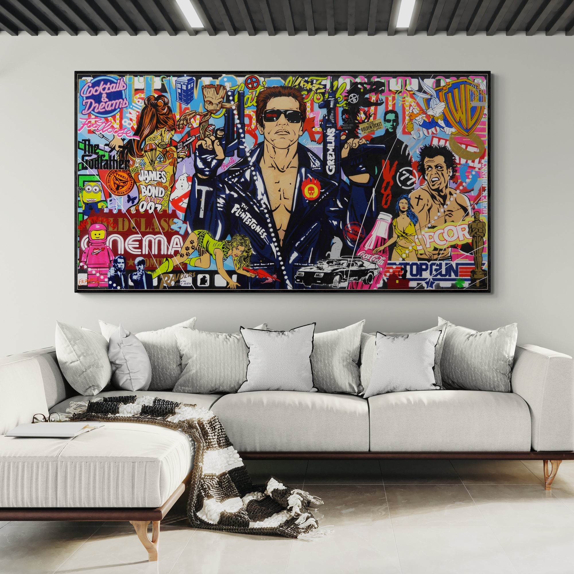 Legendary 190cm x 100cm Terminator Textured Urban Pop Art Painting