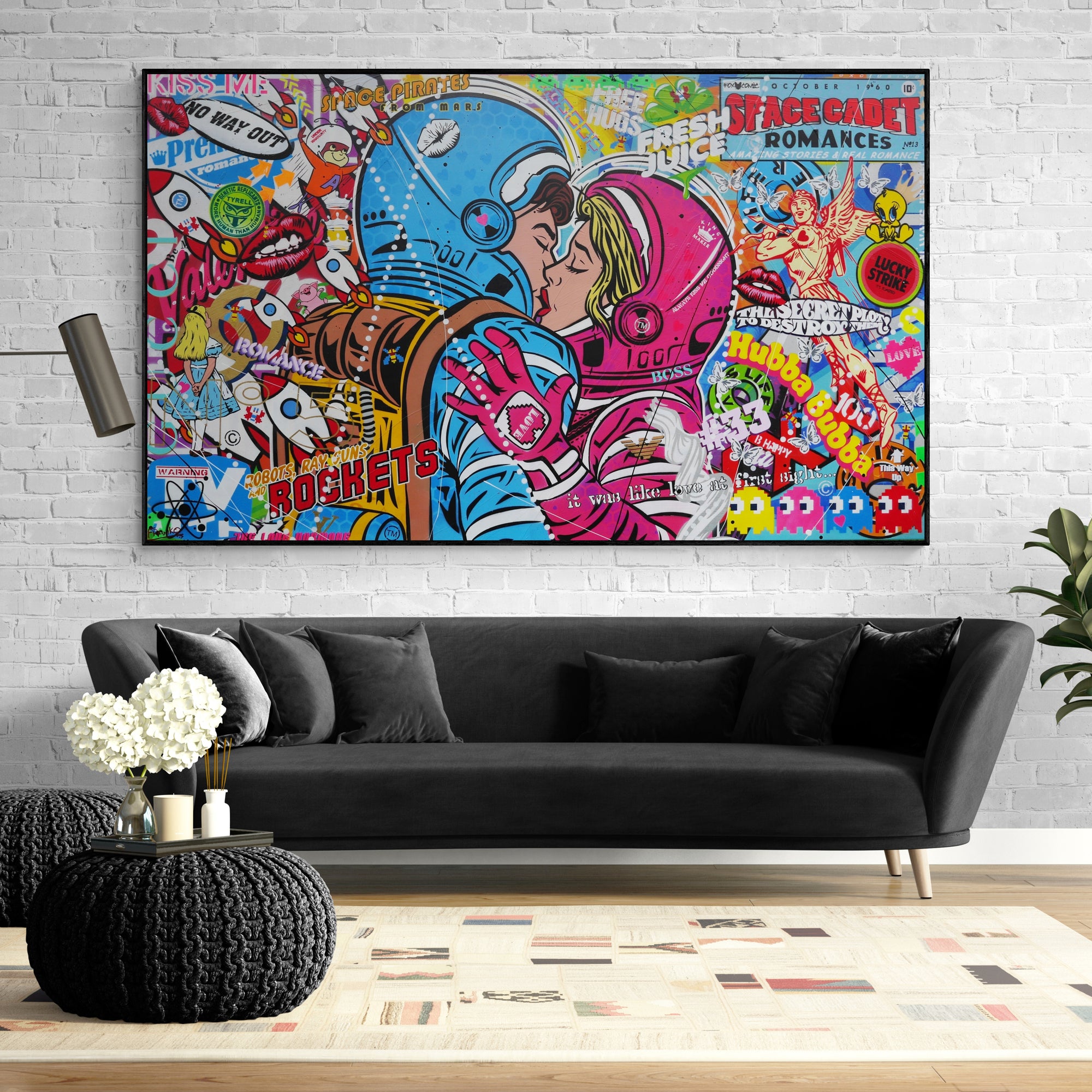 Cadets Romance 200cm x 120cm Textured Urban Pop Art Painting (SOLD)-Urban Pop Art-[Franko_Artist]-[The_Block]-[Dream_Homes]-[ideas]-[Grand_Designs]-[Art_Lover]-Franklin Art Studio