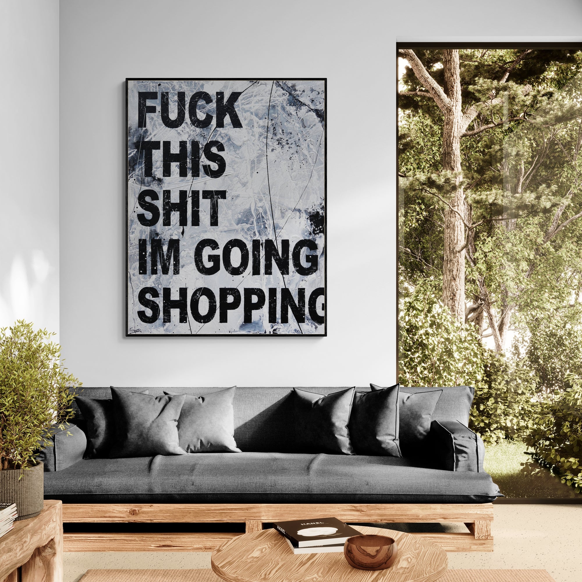 Shopping 140cm x 180cm Textured Urban Pop Art Painting-Urban Pop Art-[Franko_Artist]-[Australian_artist]-[Gold_Coast]-[Brisbane]-[modern]-[contemporary]-[original]-[Large_artwork]-[The_Block]-[Dream_Homes]-[ideas]-[Grand_Designs]-[Art_Lover]-Franklin Art Studio