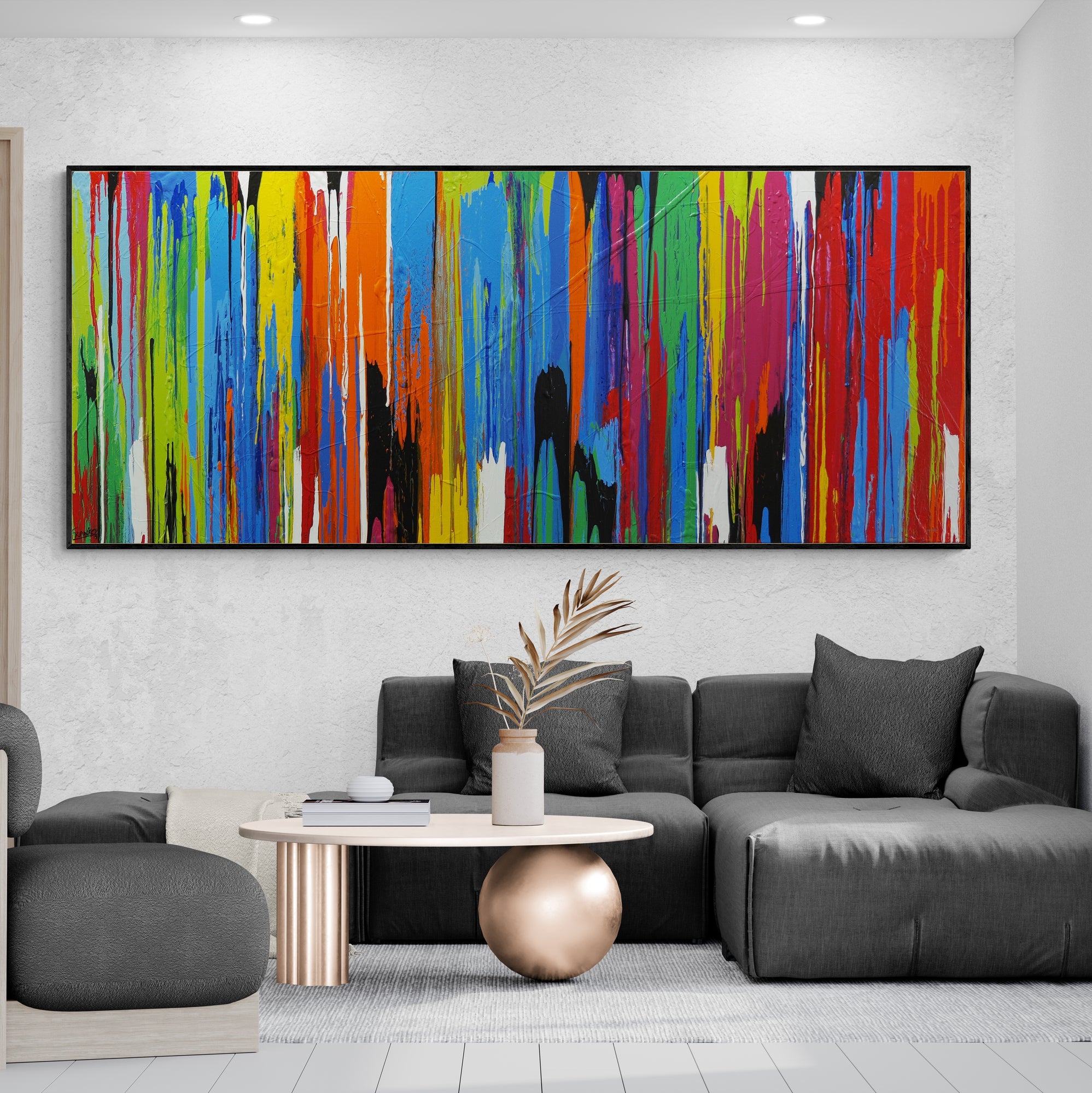 The Colouring 240cm x 100cm Colourful Textured Abstract Painting (SOLD)-Abstract-[Franko_Artist]-[Australian_artist]-[Gold_Coast]-[Brisbane]-[modern]-[contemporary]-[original]-[Large_artwork]-[The_Block]-[Dream_Homes]-[ideas]-[Grand_Designs]-[Art_Lover]-Franklin Art Studio