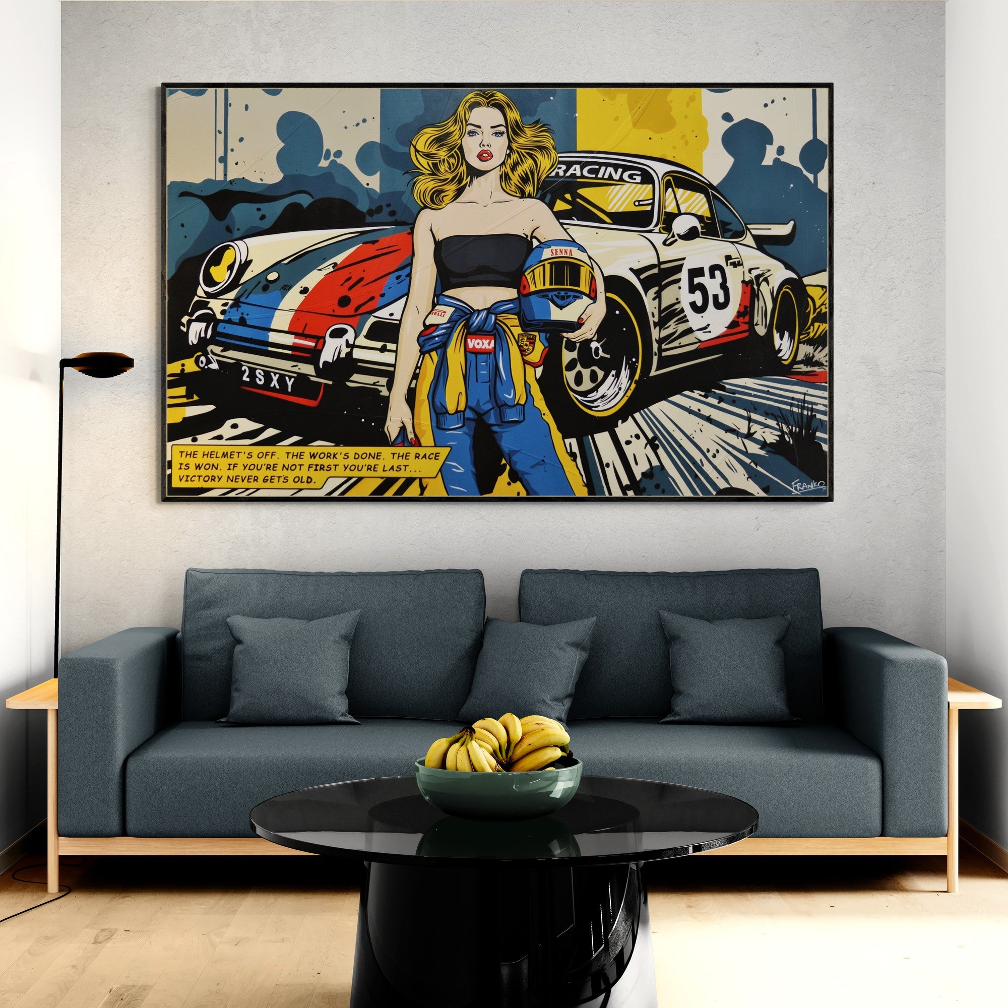 If You're Not First... 160cm x 100cm Porsche Classic Pop Art Painting