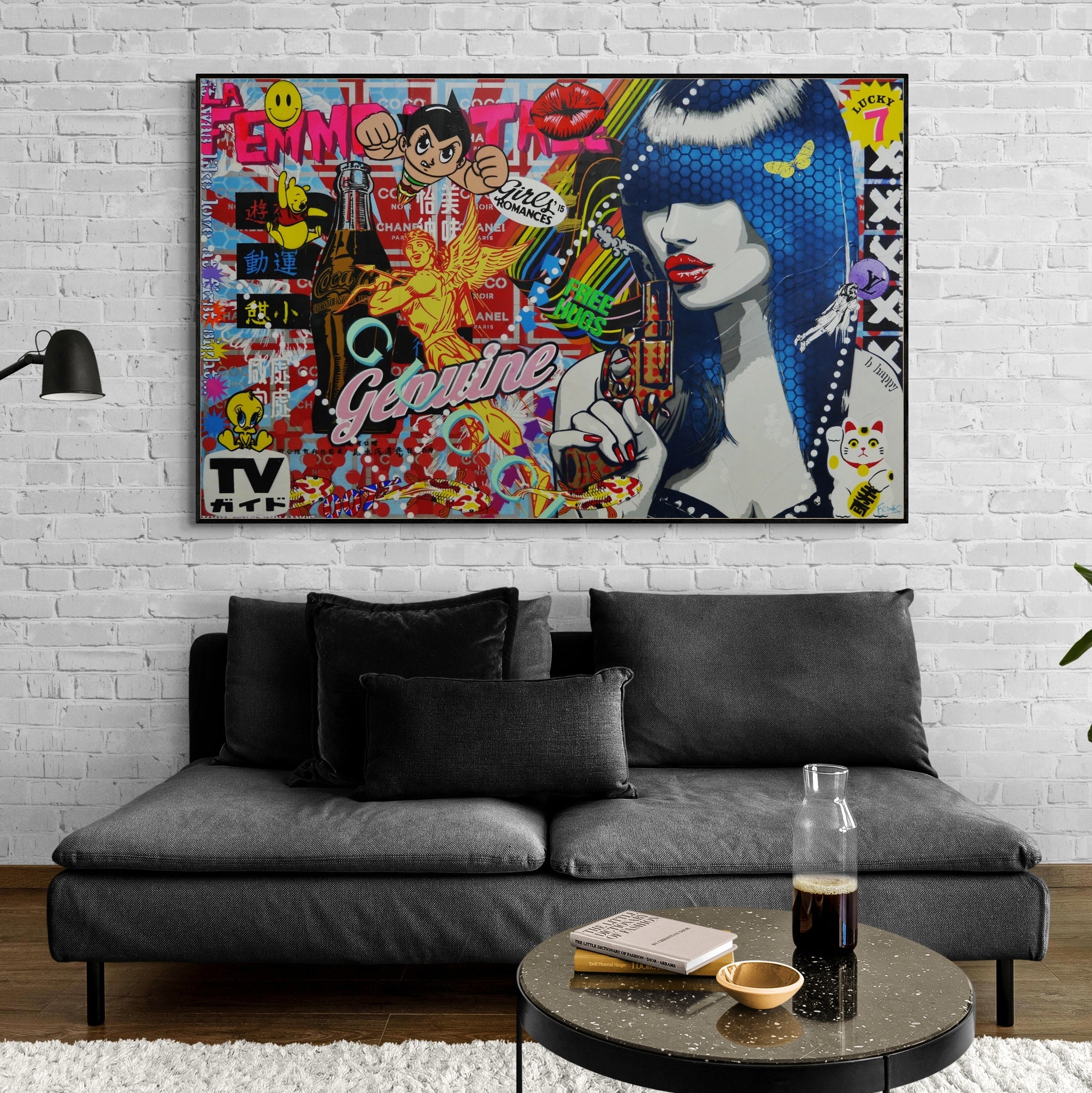 update alt-text with template Genuine Love? 160cm x 100cm Textured Urban Pop Art Painting-Urban Pop Art-[Franko_Artist]-[The_Block]-[Dream_Homes]-[ideas]- [Grand_Designs]-Franklin Art Studio