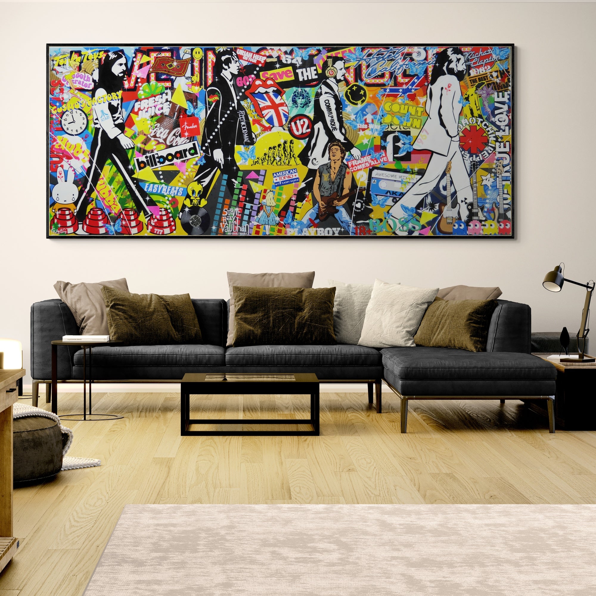 The Beatles N Beats 240cm x 100cm Music Textured Urban Pop Art Painting