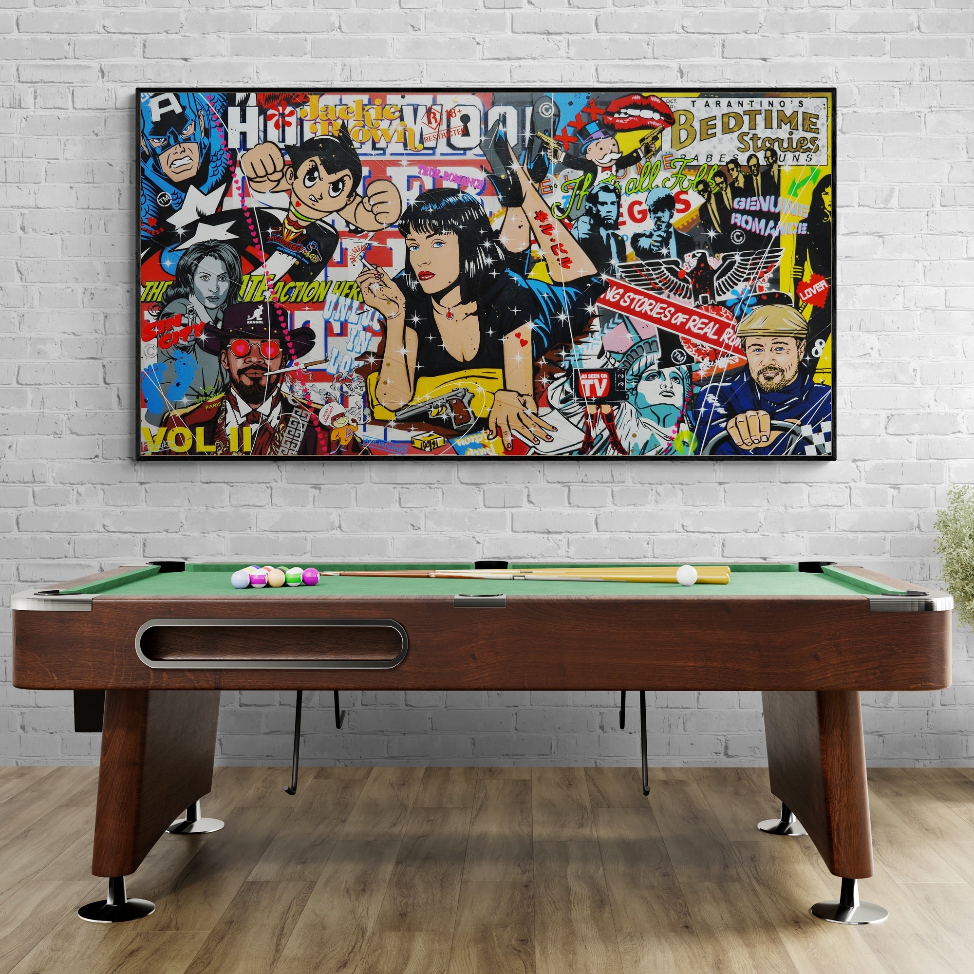 Bedtime with Quentin 190cm x 100cm Textured Urban Pop Art Painting (SOLD)-Urban Pop Art-[Franko_Artist]-[Australian_artist]-[Gold_Coast]-[Brisbane]-[modern]-[contemporary]-[original]-[Large_artwork]-[The_Block]-[Dream_Homes]-[ideas]-[Grand_Designs]-[Art_Lover]-Franklin Art Studio