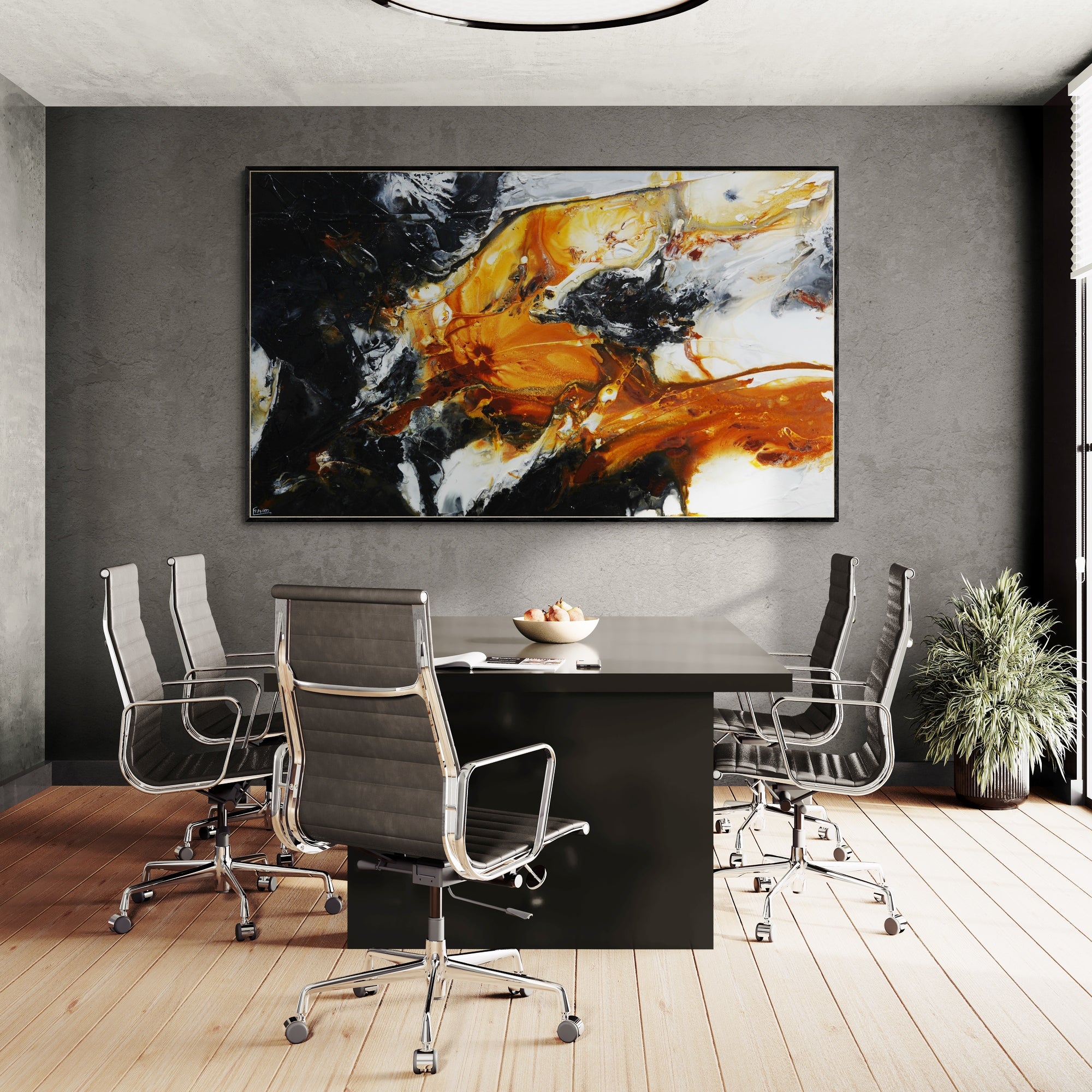 Universal Rush 250cm x 150cm Textured Abstract Painting