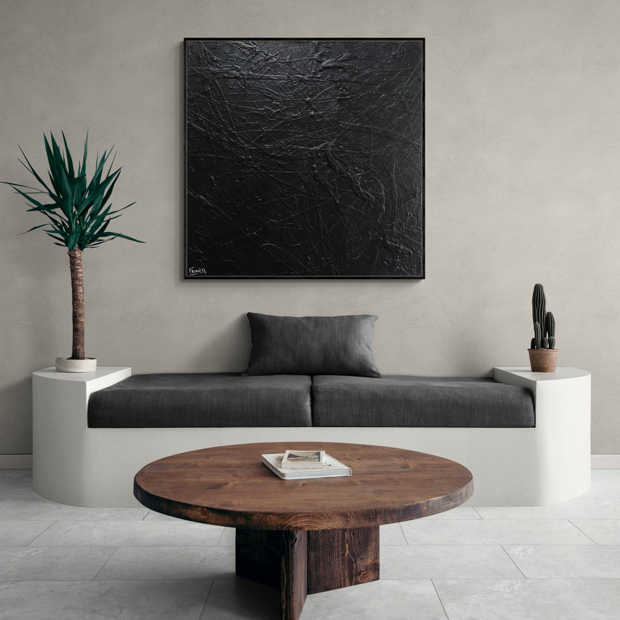 Wicked Nero 120cm x 120cm Black Textured Abstract Painting (SOLD)-Abstract-[Franko_Artist]-[Australian_artist]-[Gold_Coast]-[Brisbane]-[modern]-[contemporary]-[original]-[Large_artwork]-[The_Block]-[Dream_Homes]-[ideas]-[Grand_Designs]-[Art_Lover]-Franklin Art Studio