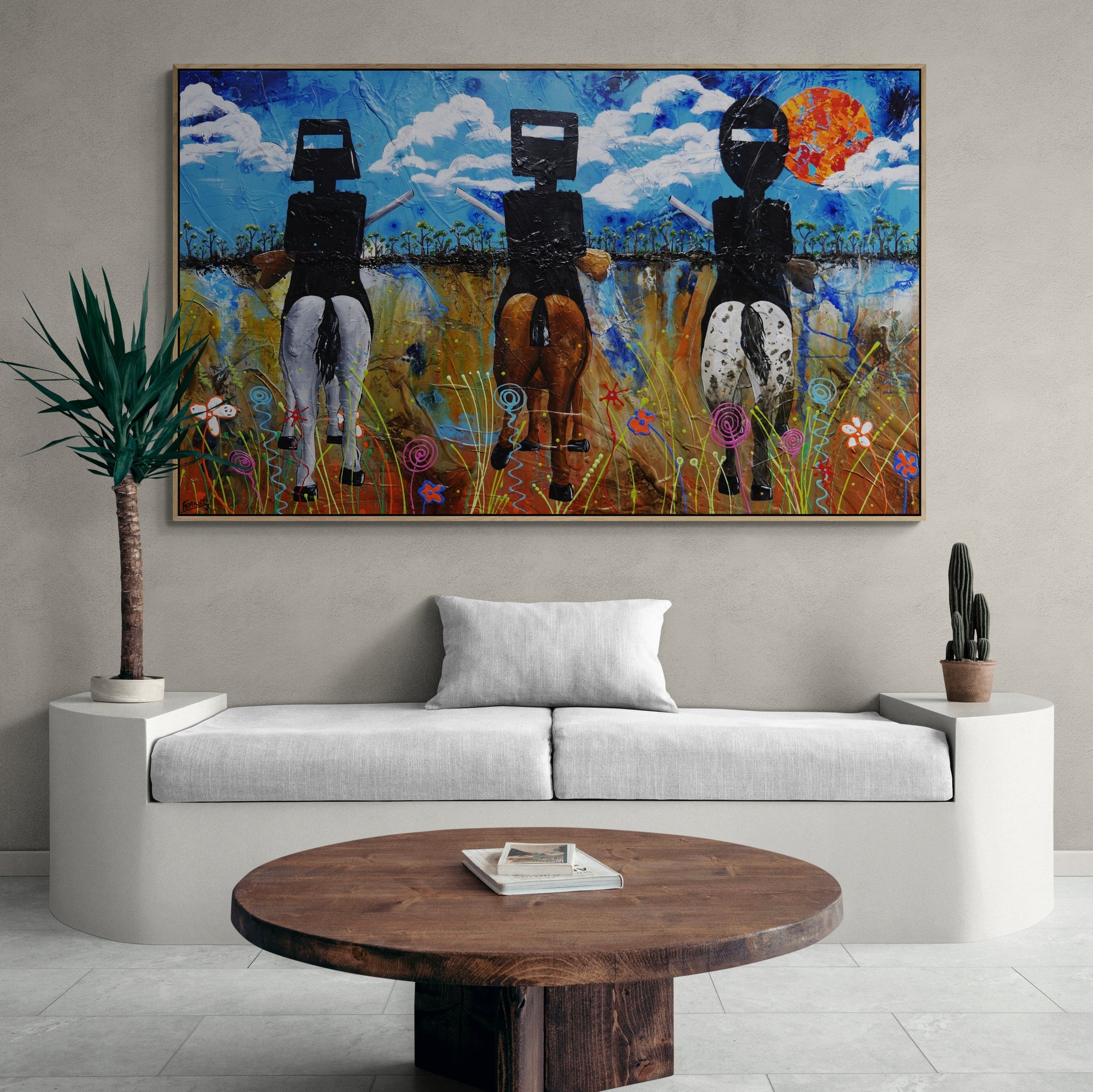 Kelly Bros 200cm x 120cm Ned Kelly Abstract Realism Textured Painting (SOLD)