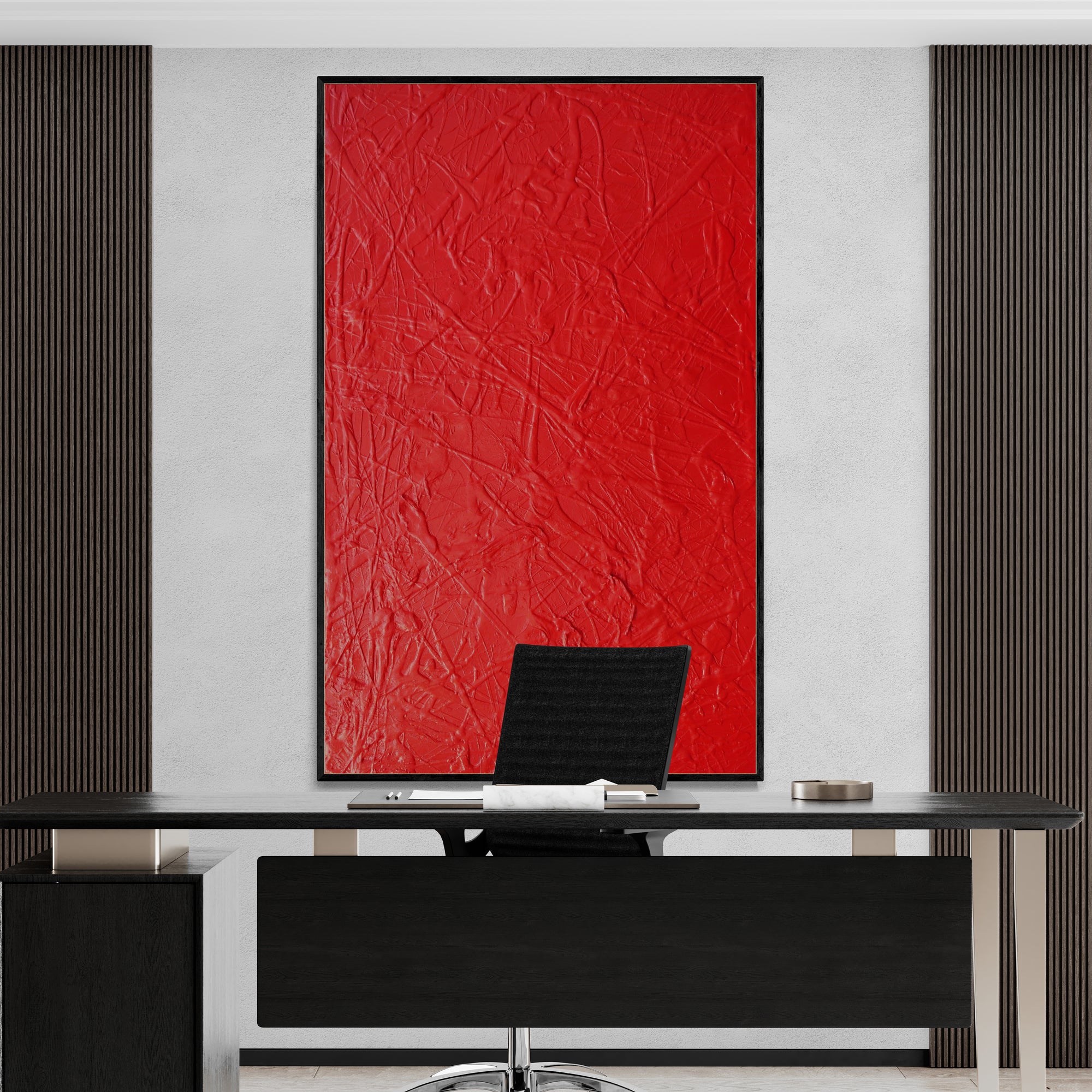 Red Devil 160cm x 100cm Red Textured Abstract Painting (SOLD)-Abstract-[Franko_Artist]-[The_Block]-[Dream_Homes]-[ideas]-[Grand_Designs]-[Art_Lover]-Franklin Art Studio