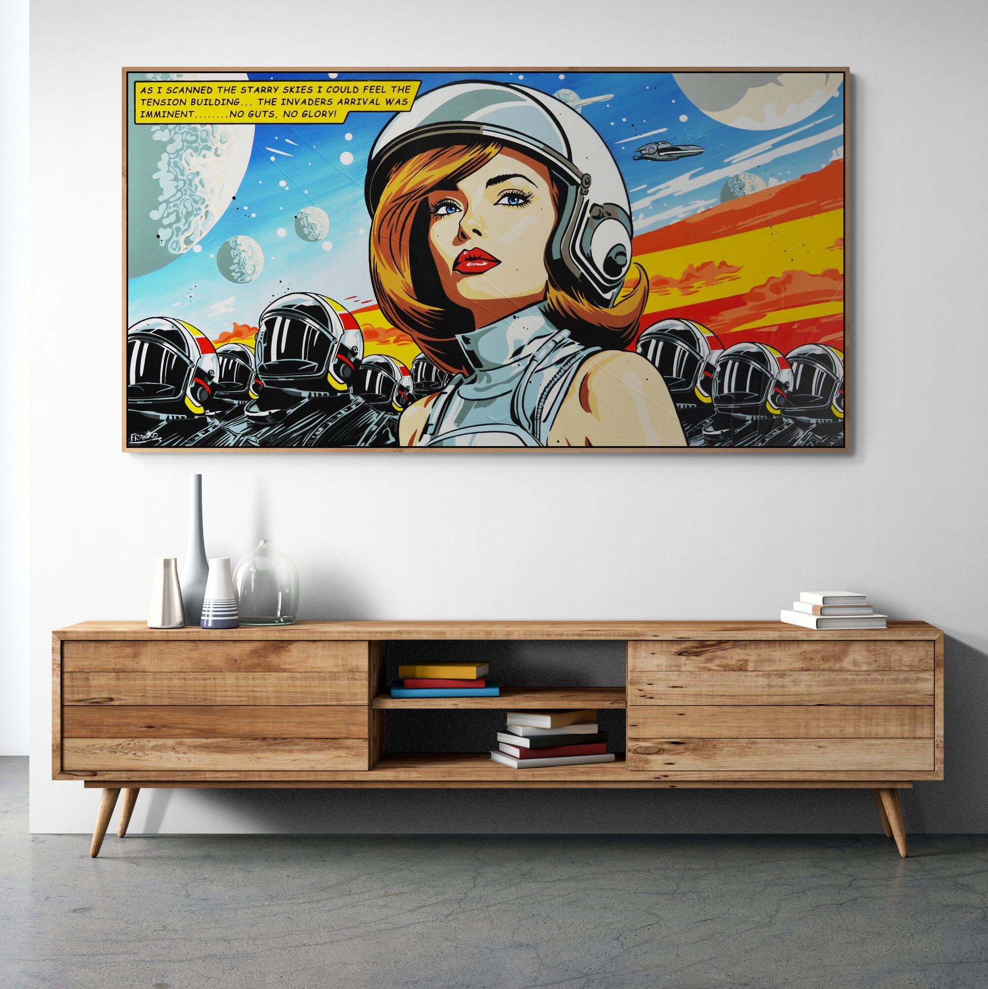 The Tension 190cm x 100cm Classic Pop Art Space Painting (SOLD)-Urban Pop Art-[Franko_Artist]-[Australian_artist]-[Gold_Coast]-[Brisbane]-[modern]-[contemporary]-[original]-[Large_artwork]-[The_Block]-[Dream_Homes]-[ideas]-[Grand_Designs]-[Art_Lover]-Franklin Art Studio