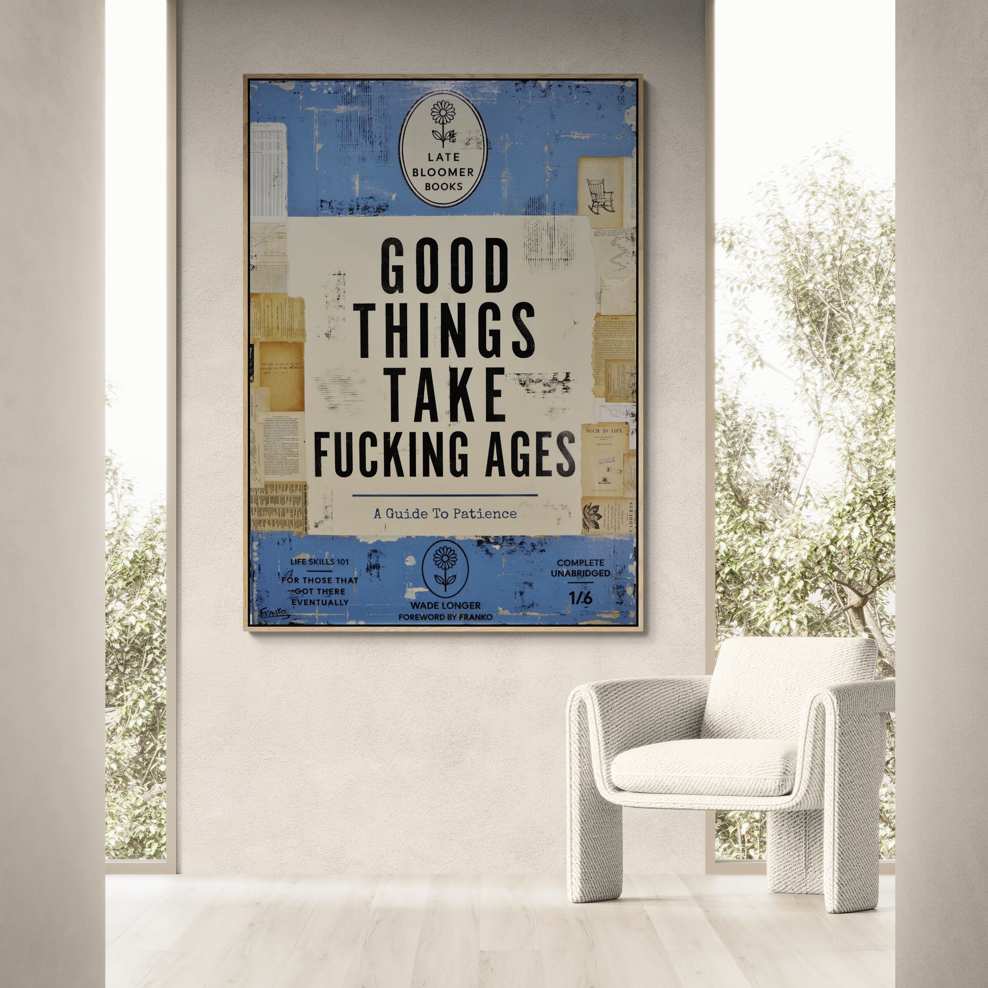 Late Bloomer Life Skills 31 100cm x 140cm Urban Pop Book Club Painting